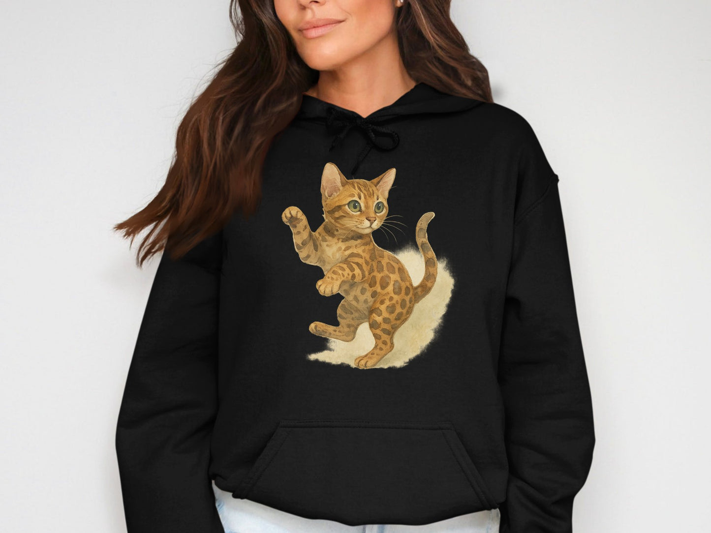 Cute Leopard Print Cat Hoodie Trendy Apparel product