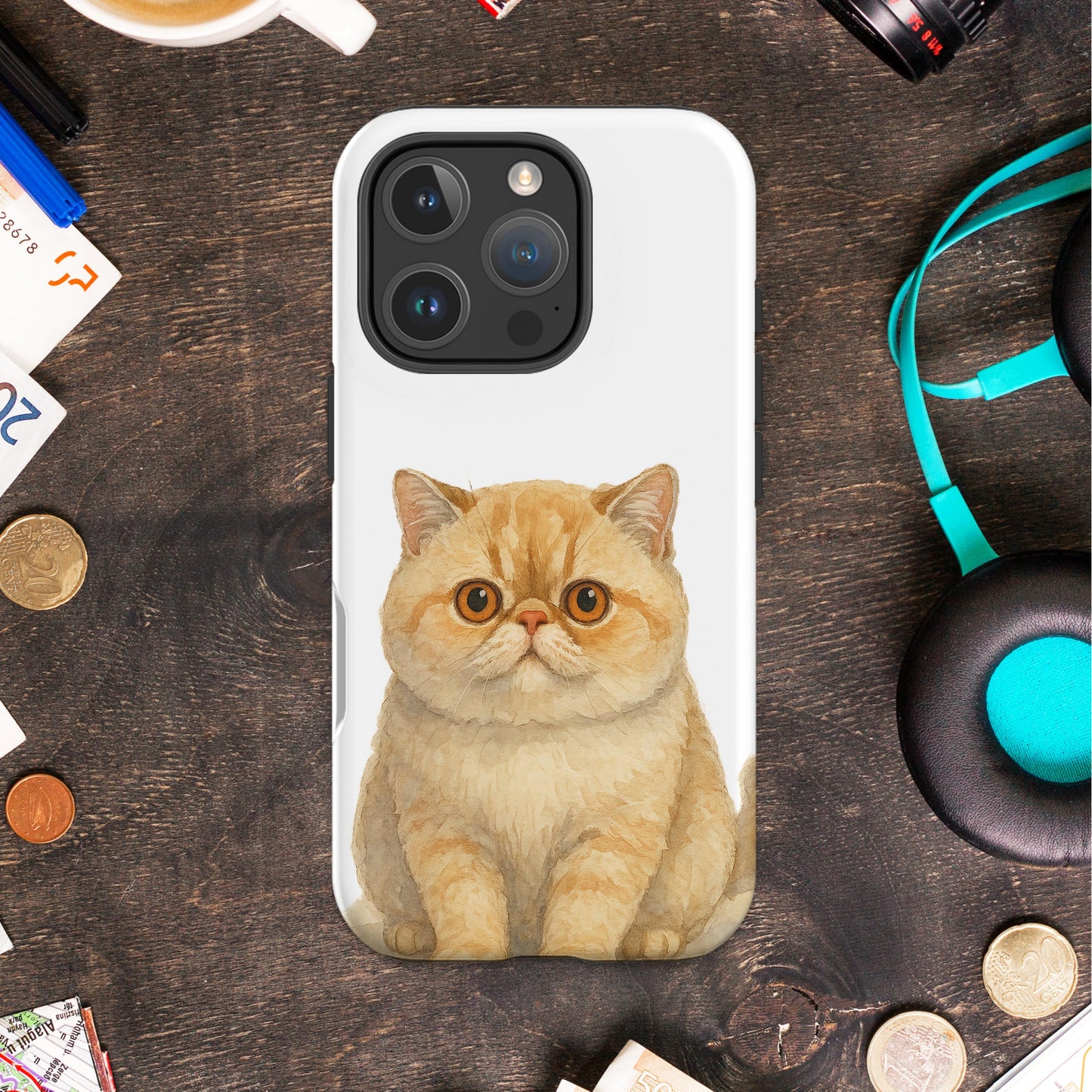 Adorable Illustrated Cat iPhone Case product