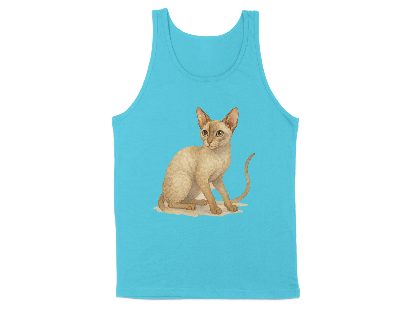 Cute Cat Tank Top Light Blue Tank Top product type