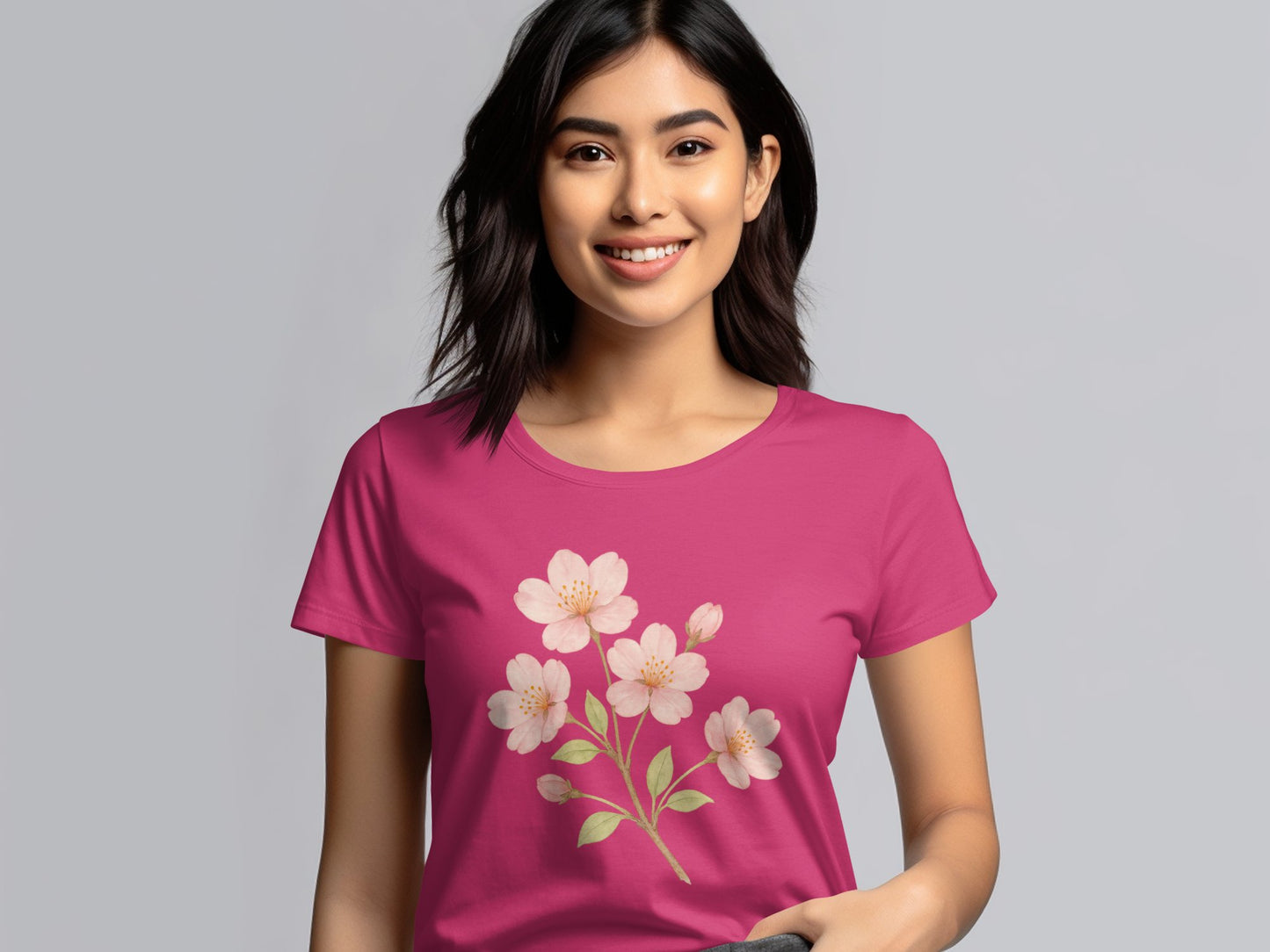Pink T-shirt with Beautiful Cherry Blossoms product