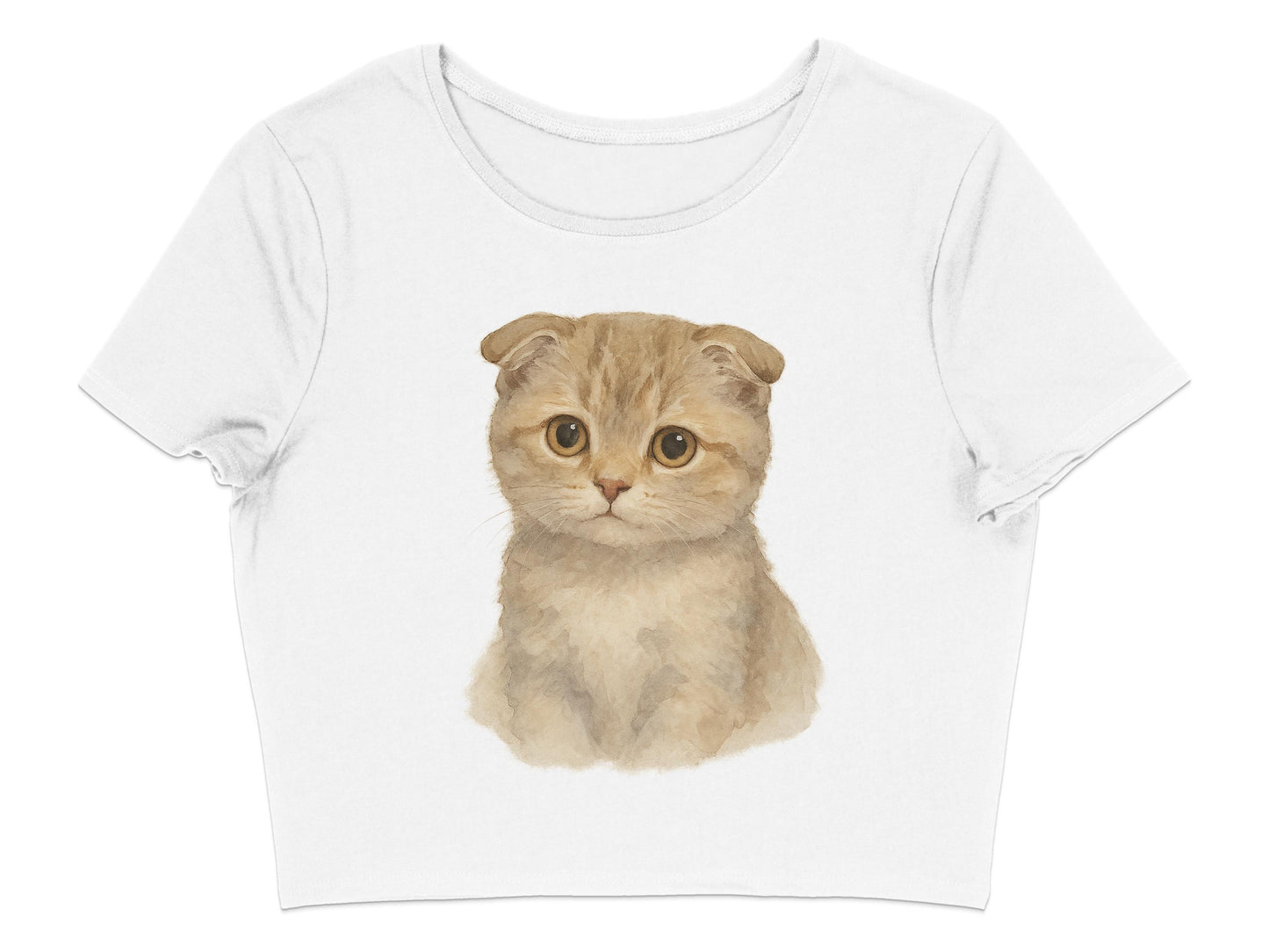 Adorable Fluffy Kitten Printed Crop Top product type