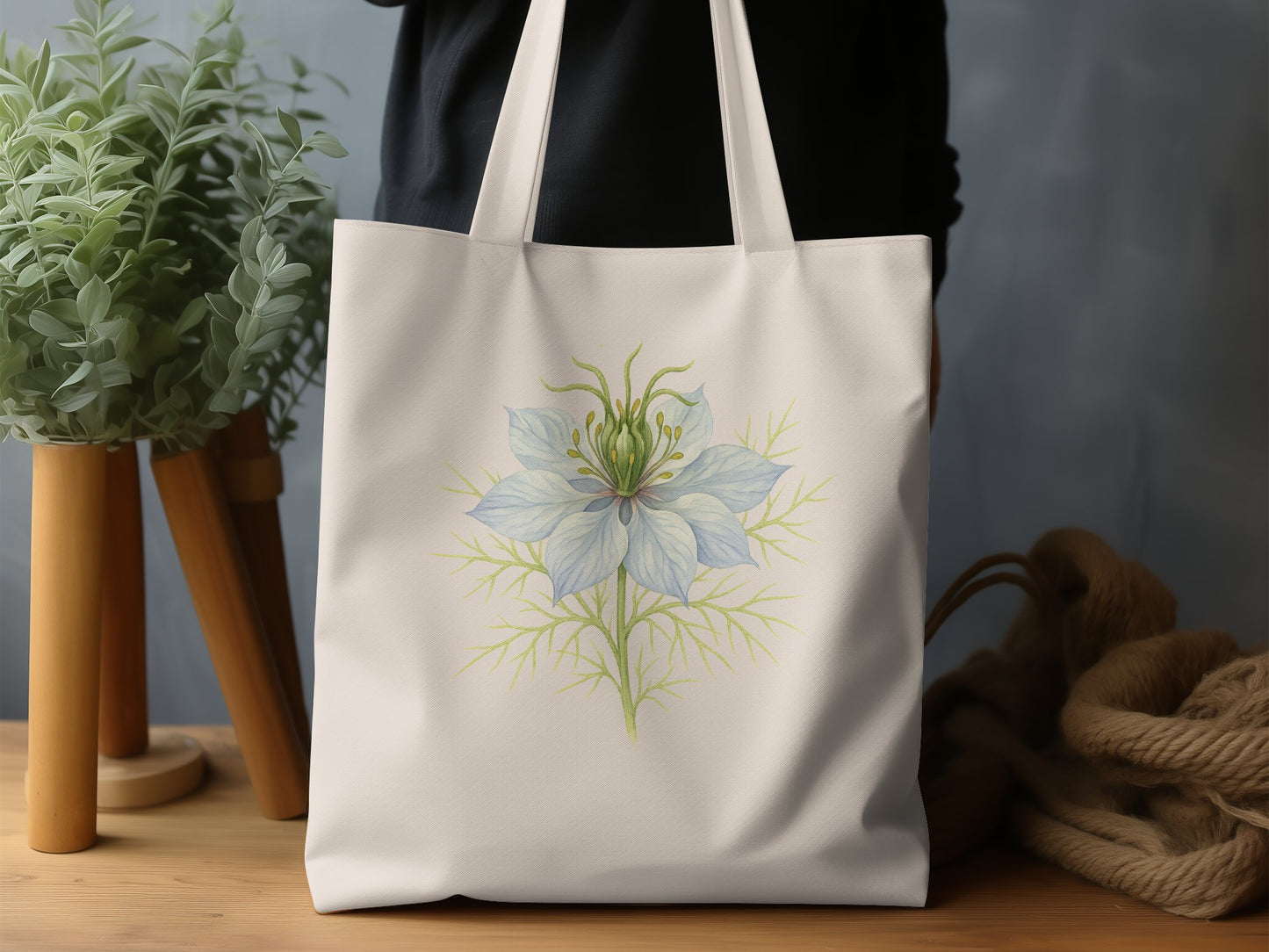 Elegant Bloom Design on White Tote Bag product type