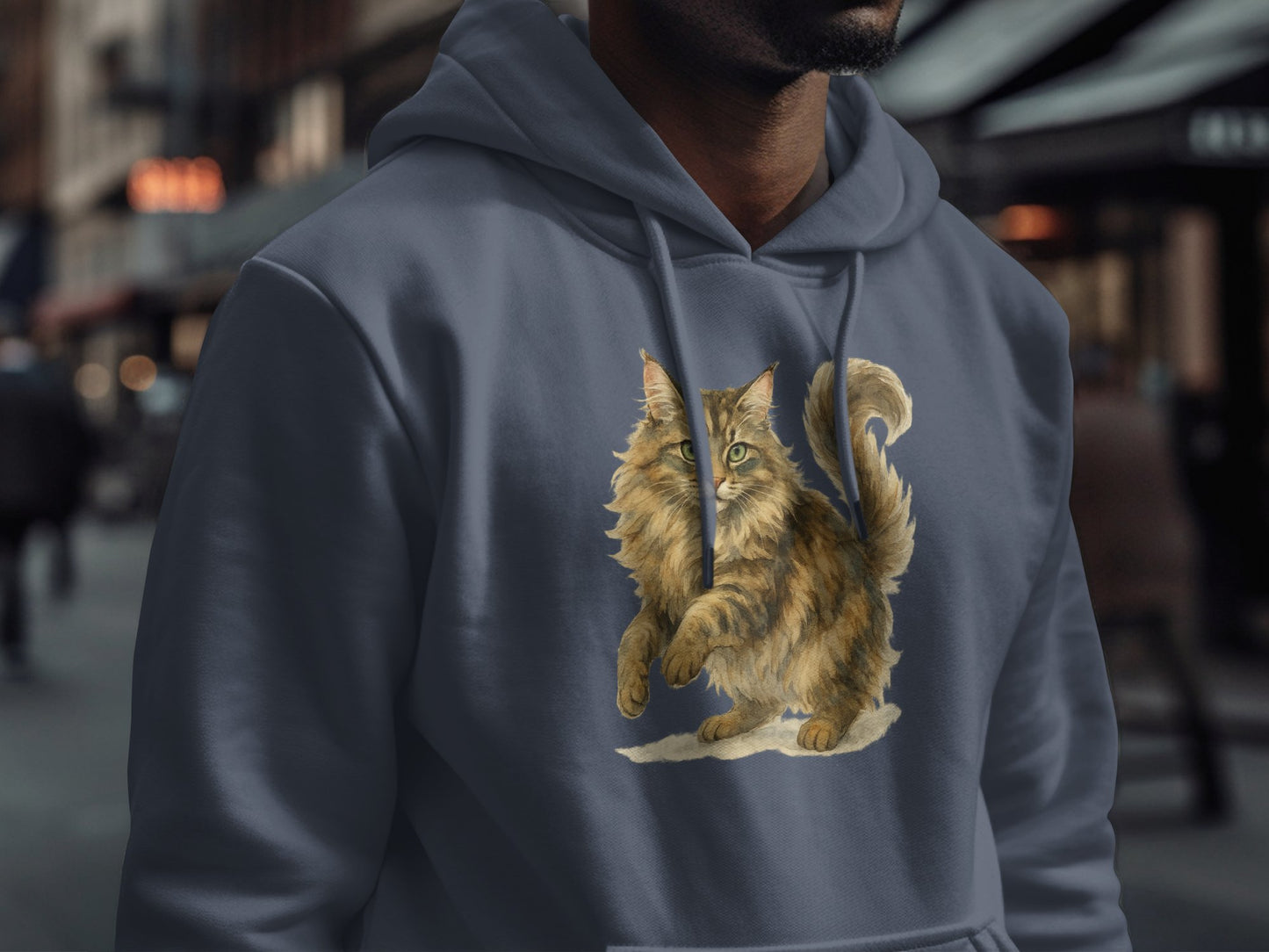 Cozy Hoodie With Playful Cat Design Hoodie Product