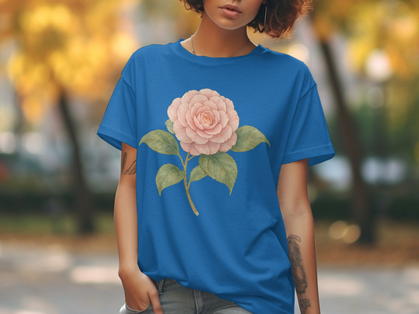 Beautiful Blue Shirt with Elegant Floral Design product