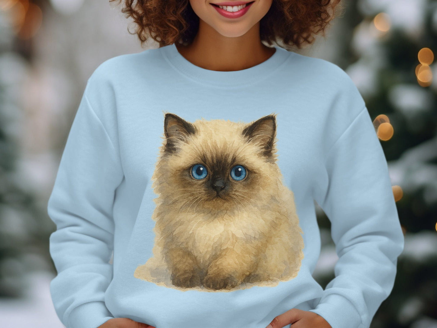 Adorable Blue-Eyed fluffy Kitty Sweatshirt product