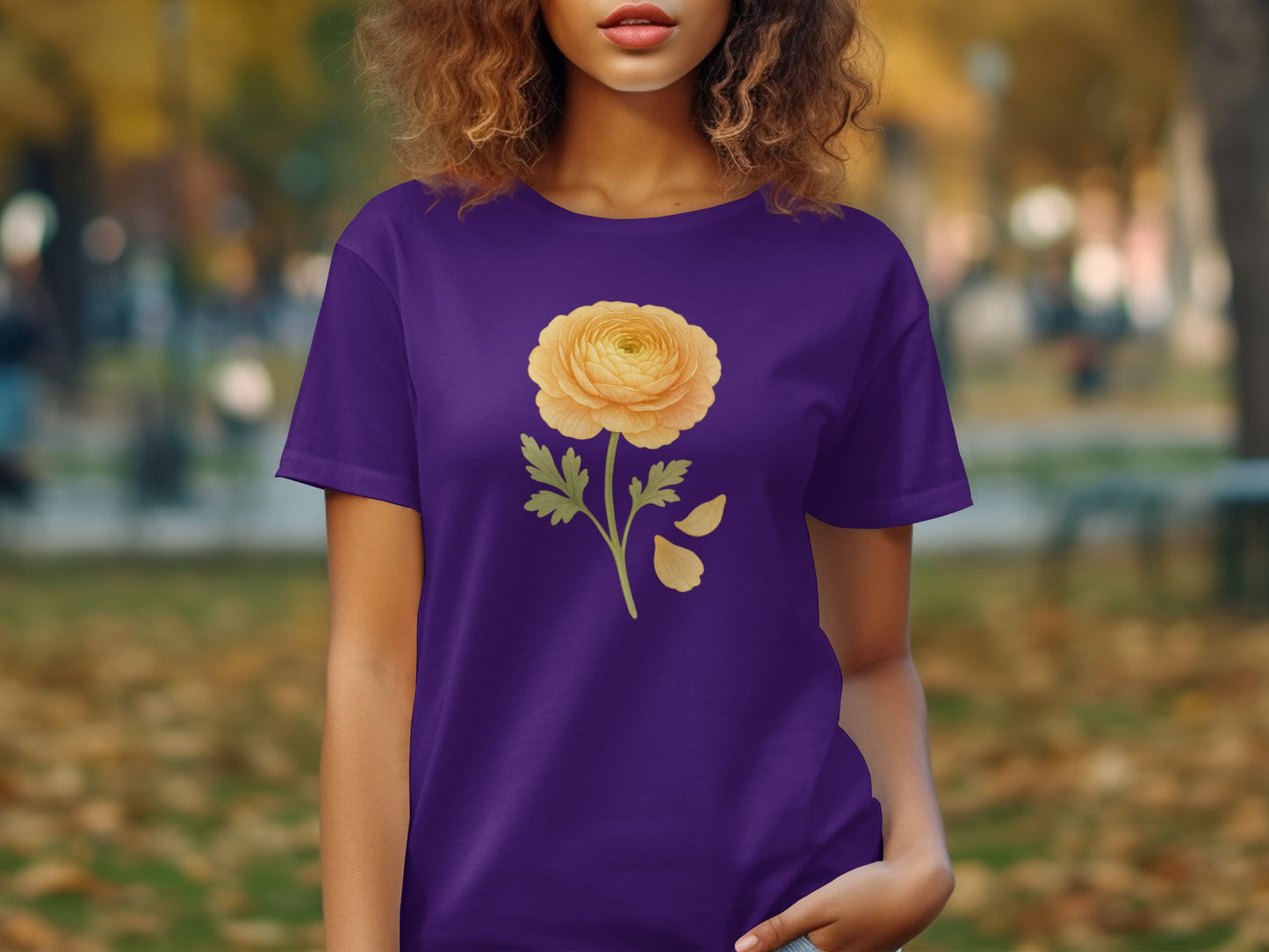 Purple T-Shirt with Yellow Flower Design Casual product