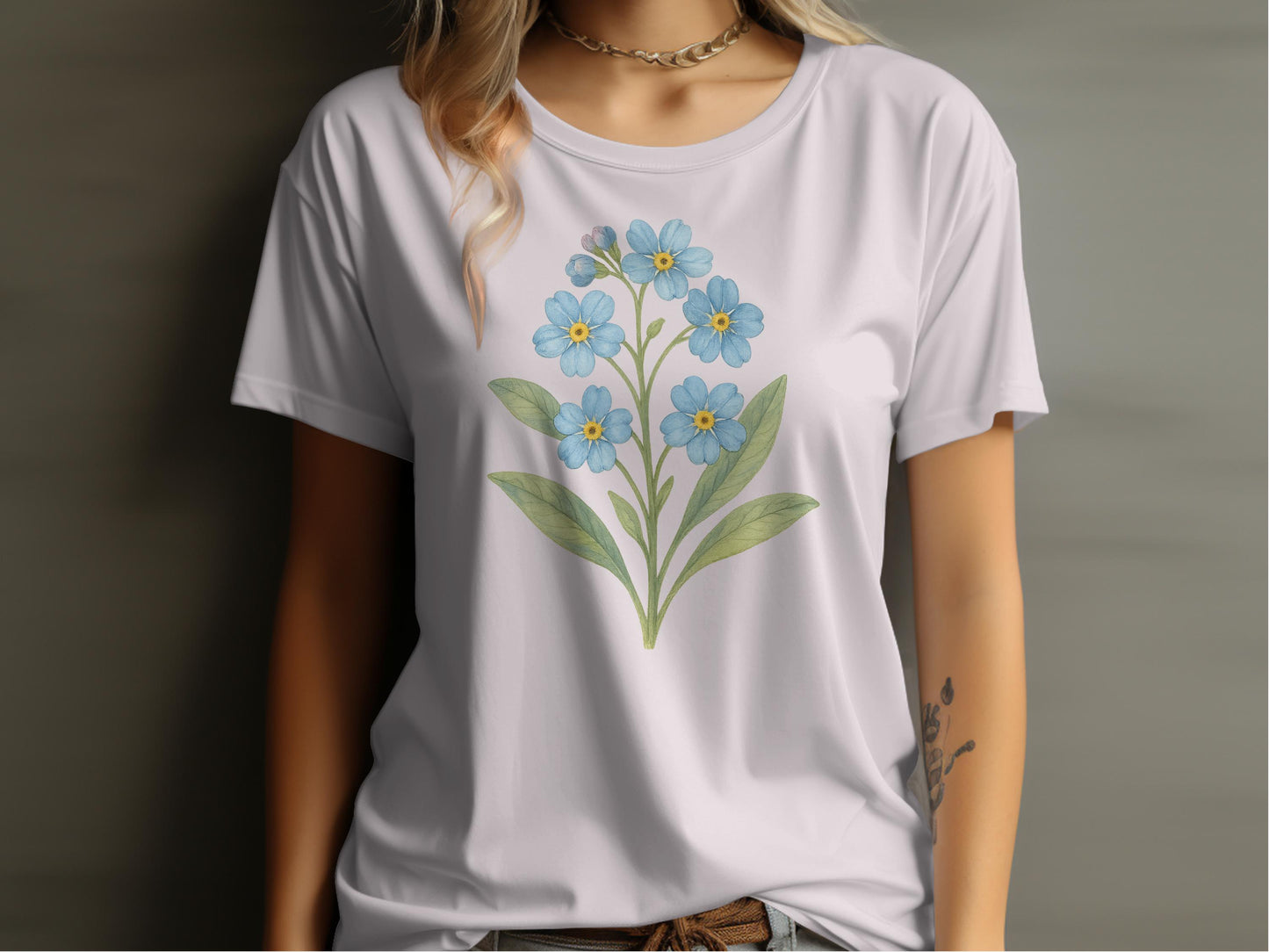 Beautiful Blue Floral Art Print T-Shirt product type