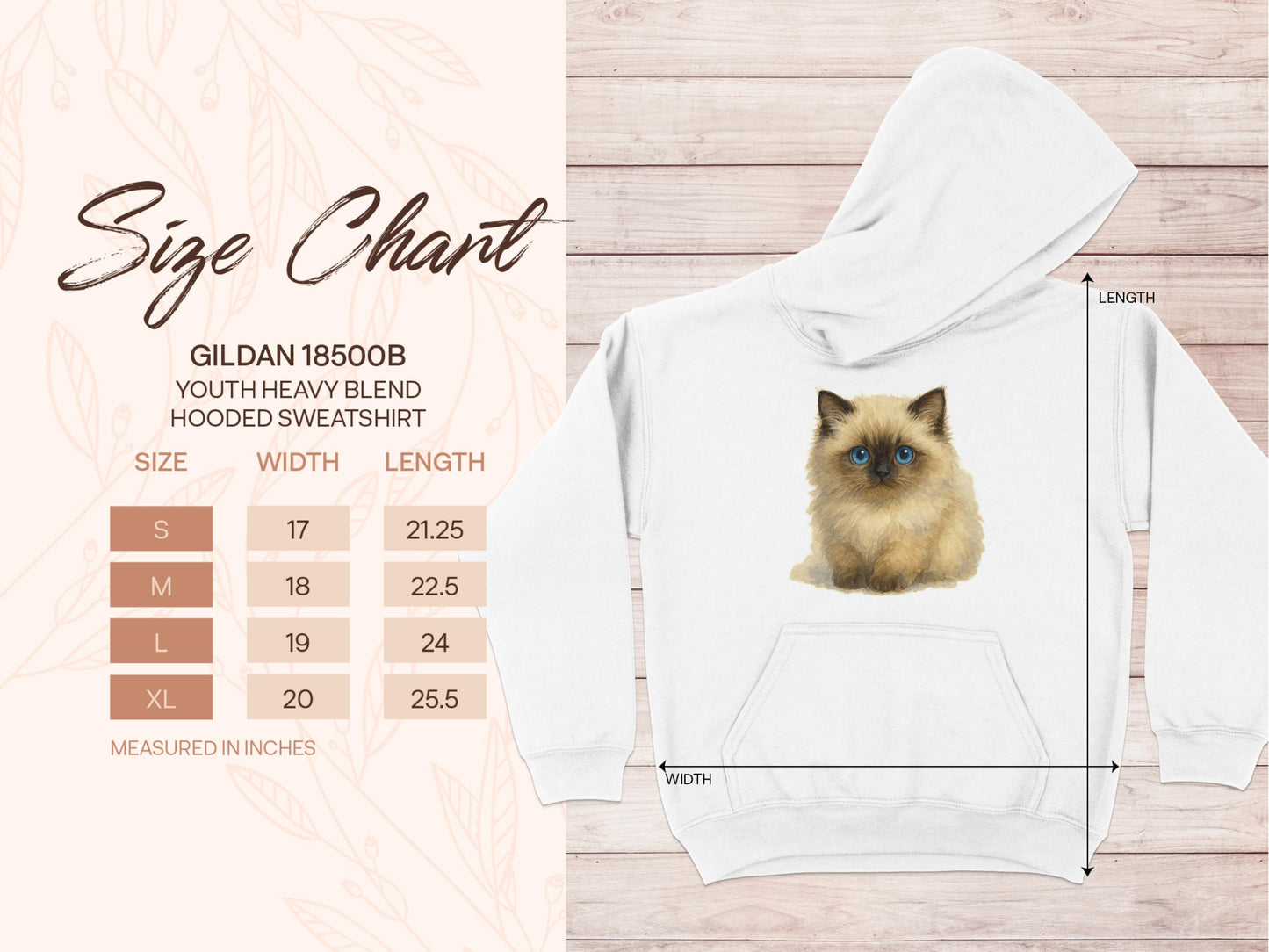 Cute Fluffy Kitten Print Youth Hoodie Sweatshirt product type