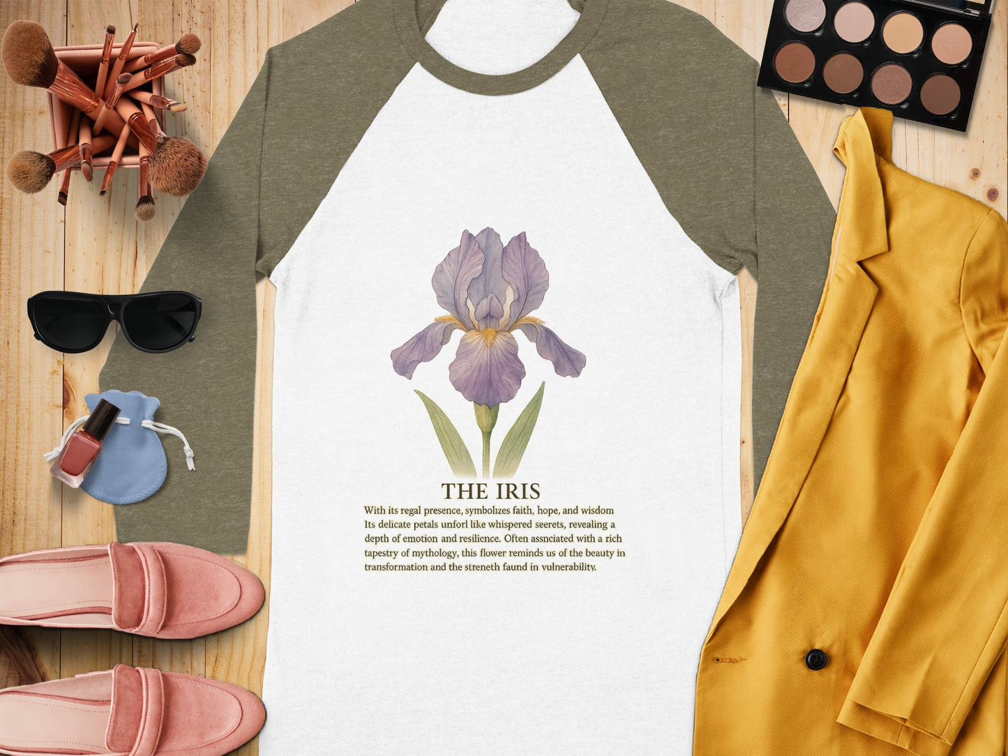 The Iris Art Design Baseball Sleeve Raglan Shirt product