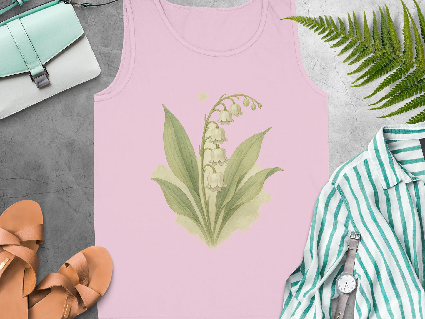 Floral Lily of the Valley Art Design Tank Top product