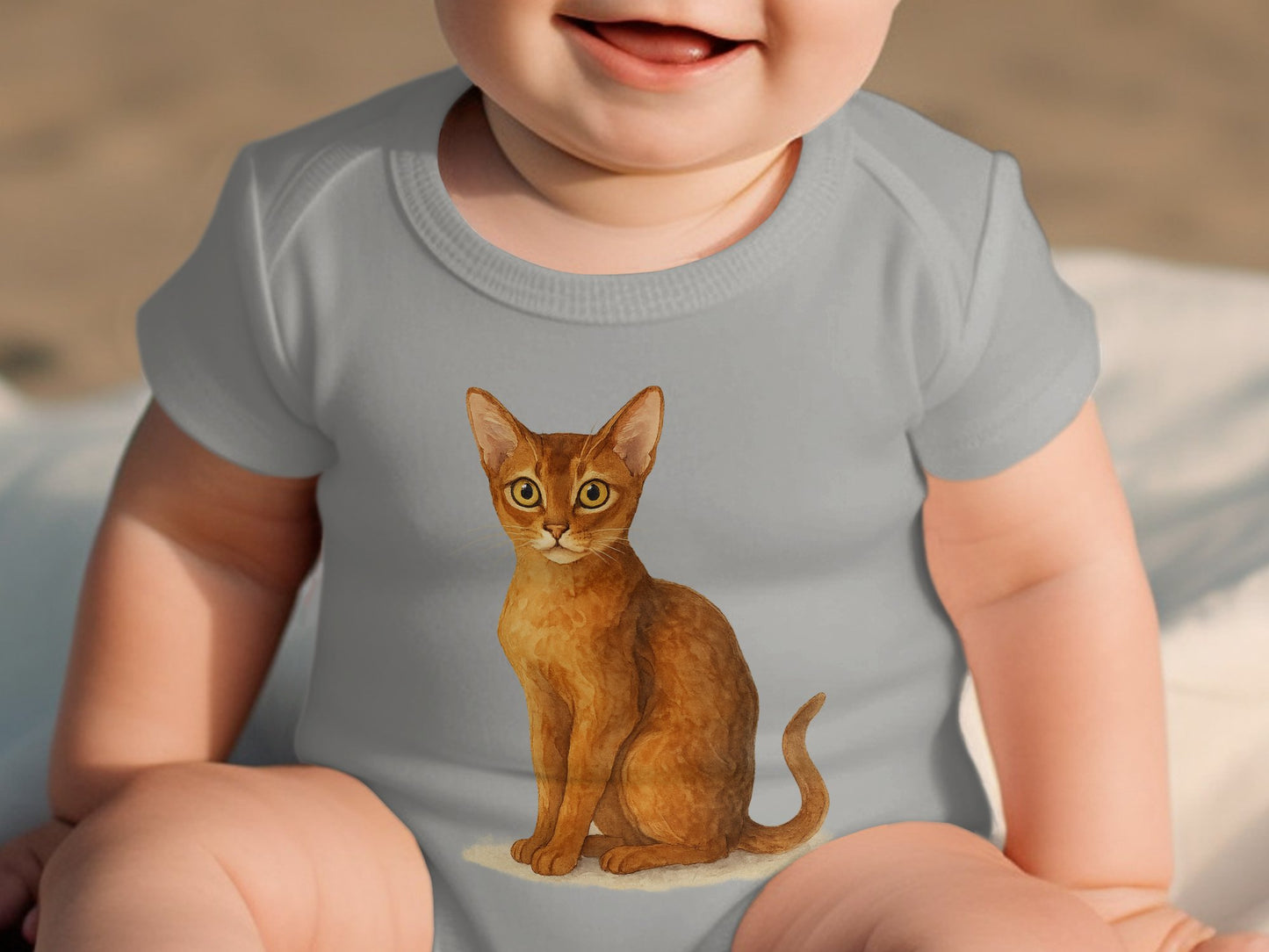 Adorable Baby Onesie with Cute Cat Design product type