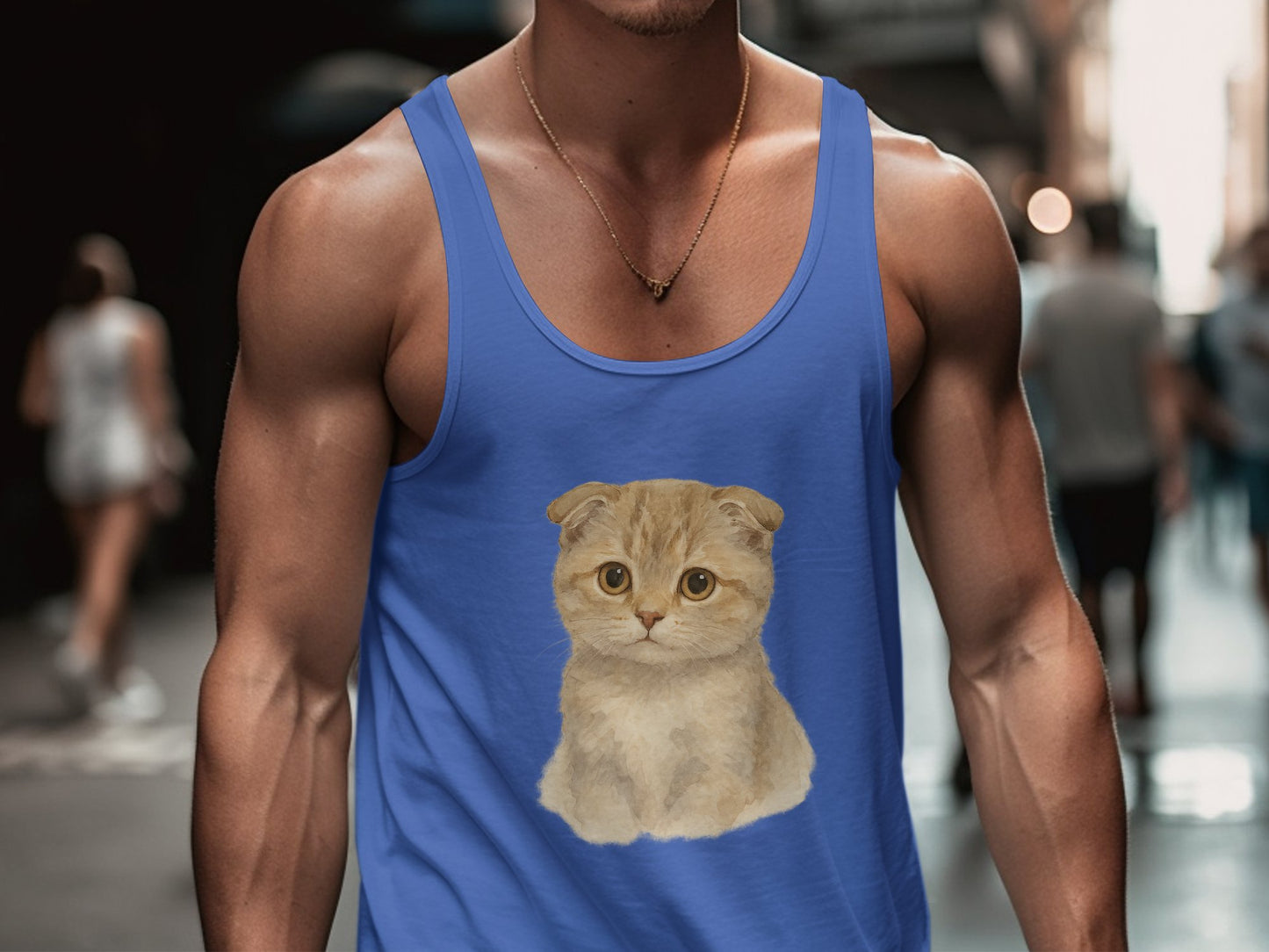 Cute Scottish Fold Cat Print Tank Top Product