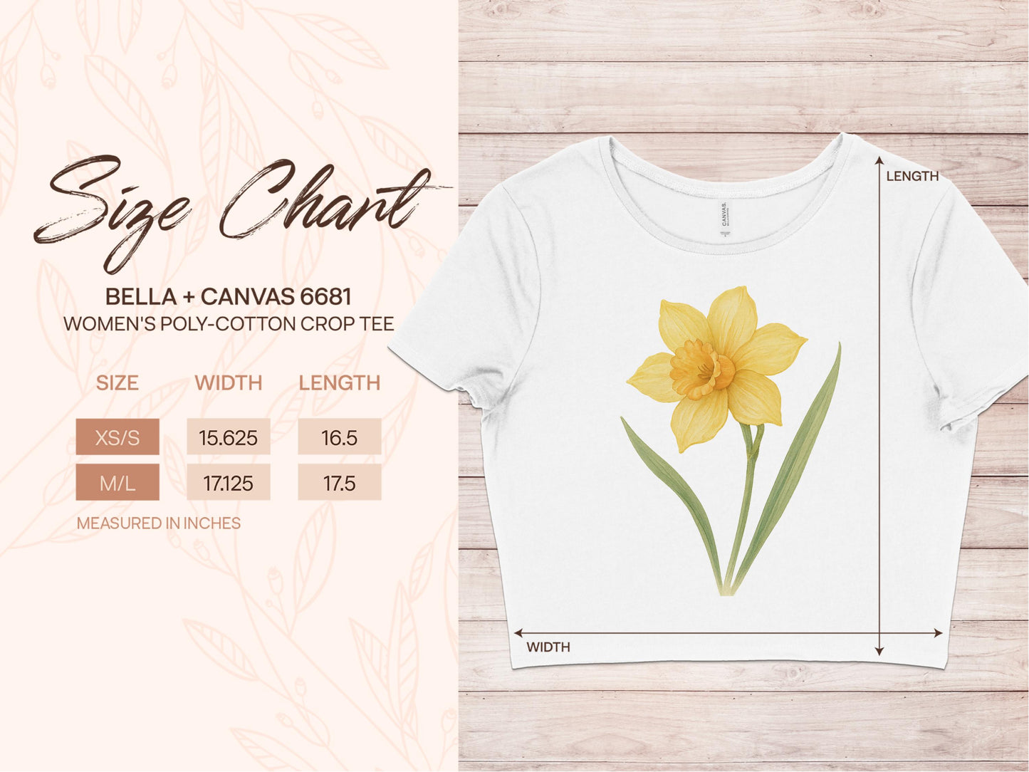 Yellow Daffodil Women's Poly-Cotton Crop Tee product type