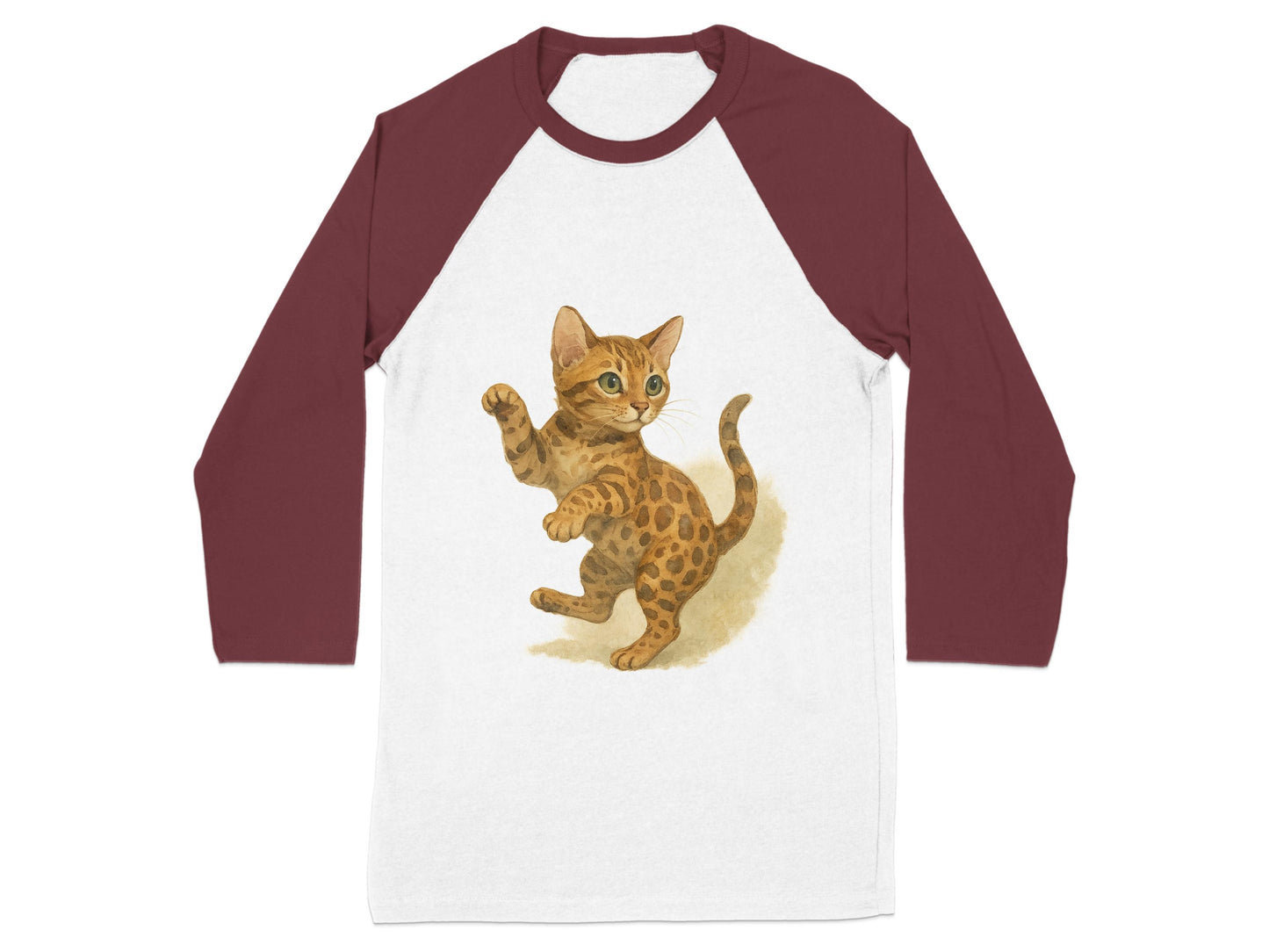 Cute Kitten Illustration Baseball Shirt product