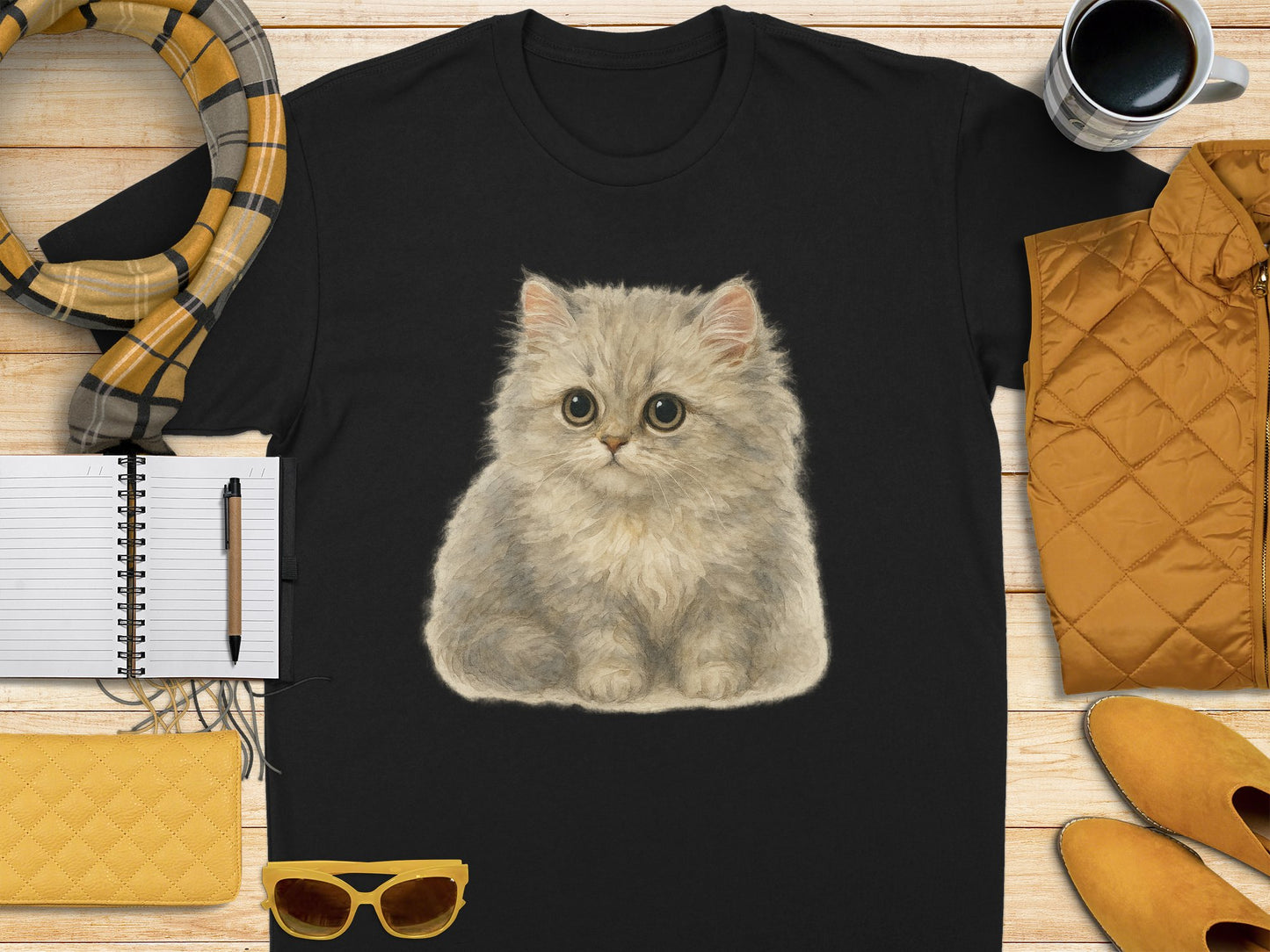 Adorable Kitten Design Printed on Premium T-shirt product