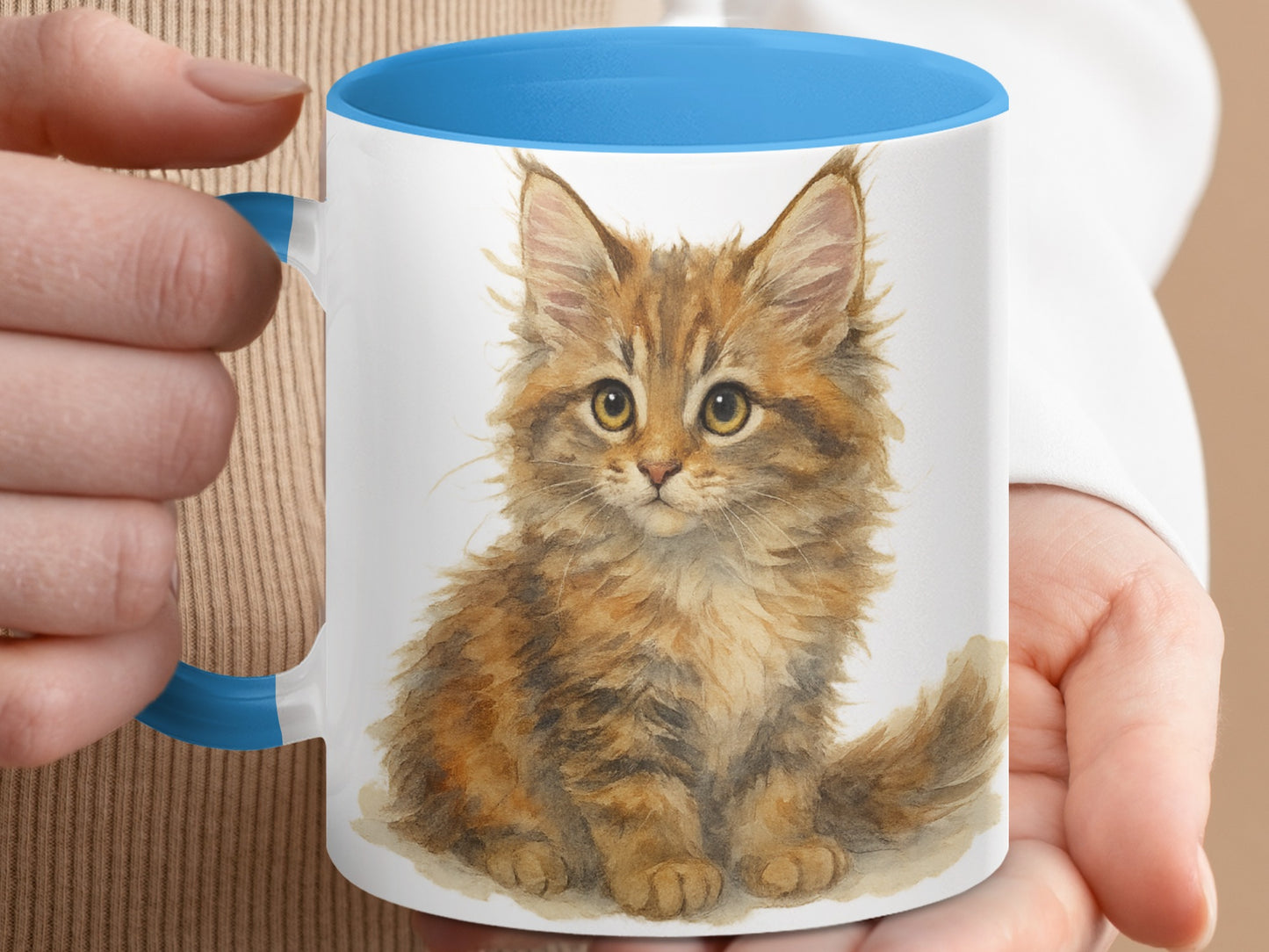 Adorable Kitten Artwork Coffee Mug Cute Gift product
