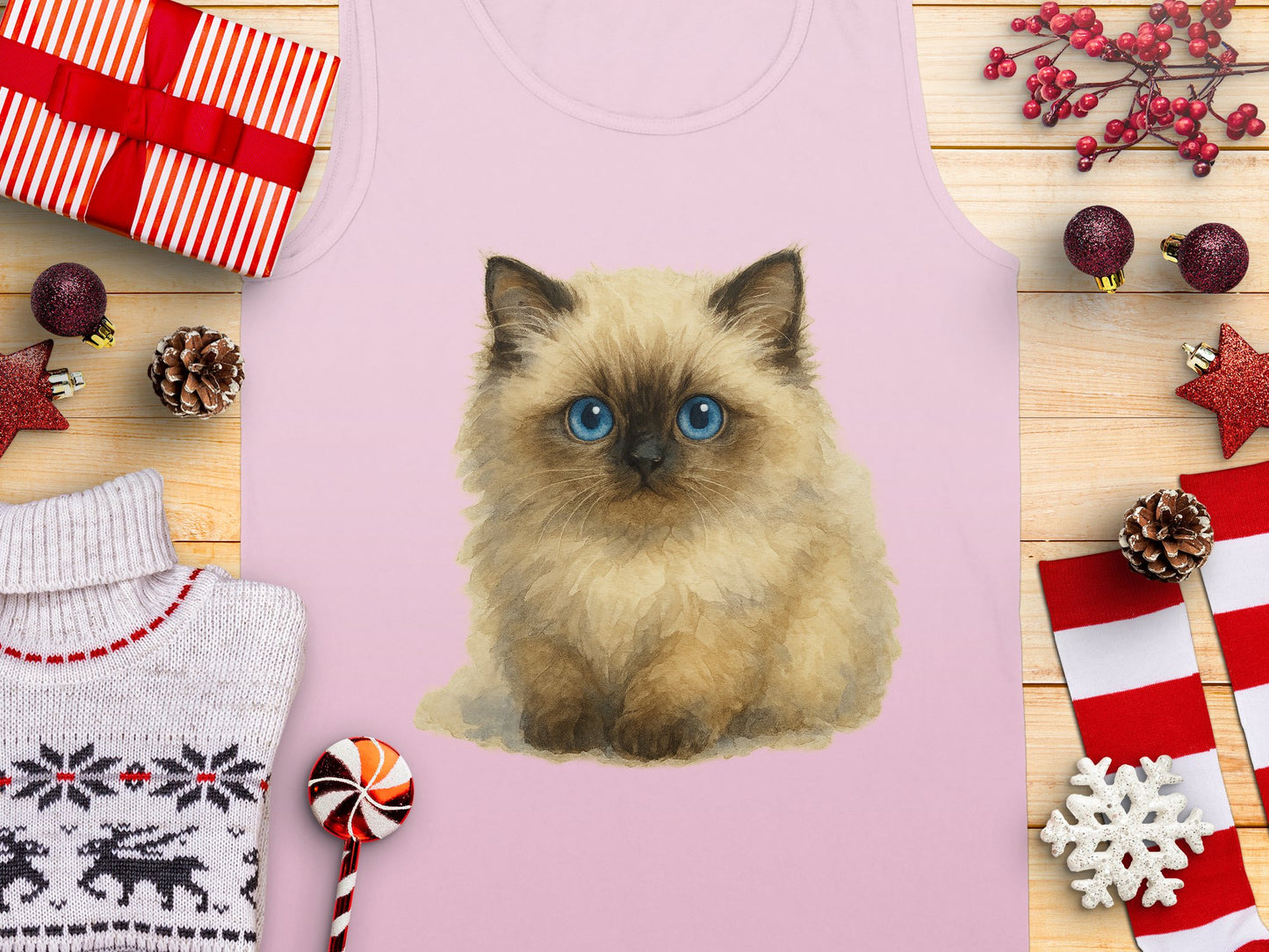 Cute Blue-Eyed Kitten Printed Sleeveless Top product