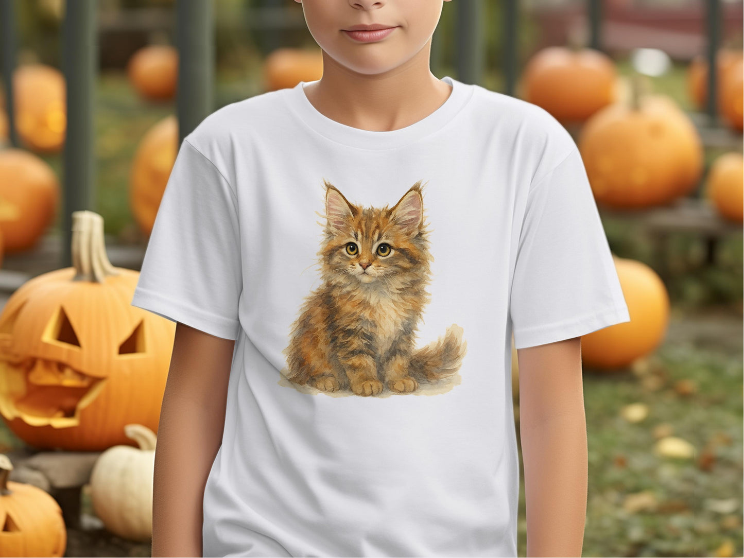 Adorable Kitten Print Halloween Theme T-shirt product type
