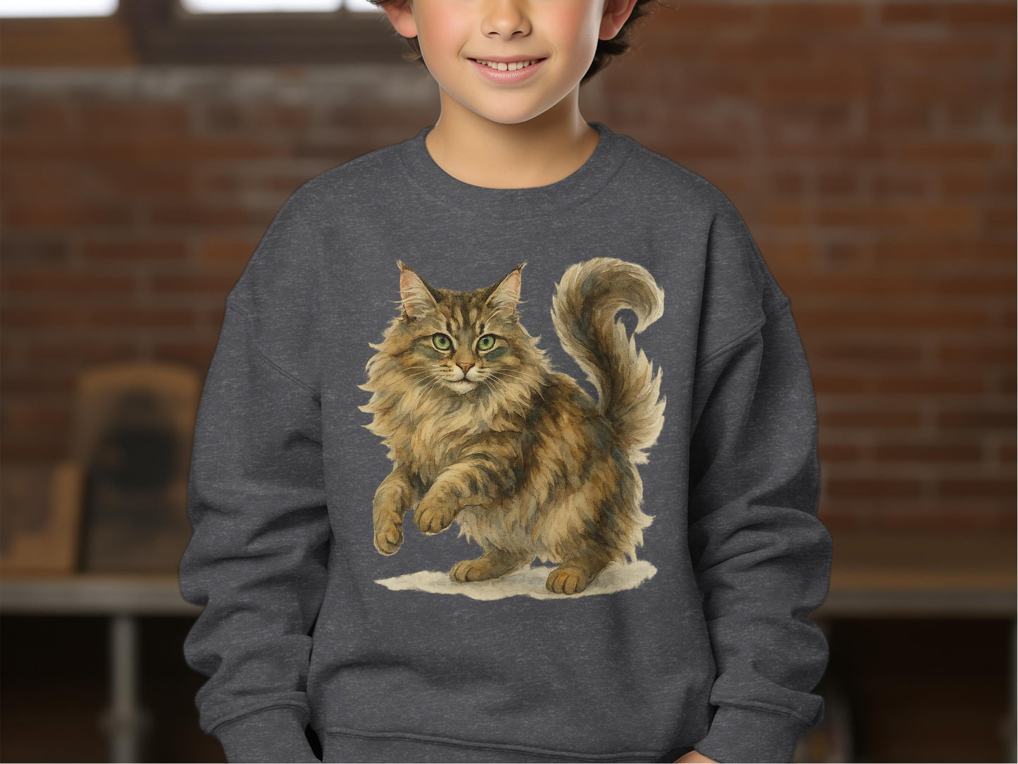 Enchanting Cat Print on Cozy Sweatshirt Product