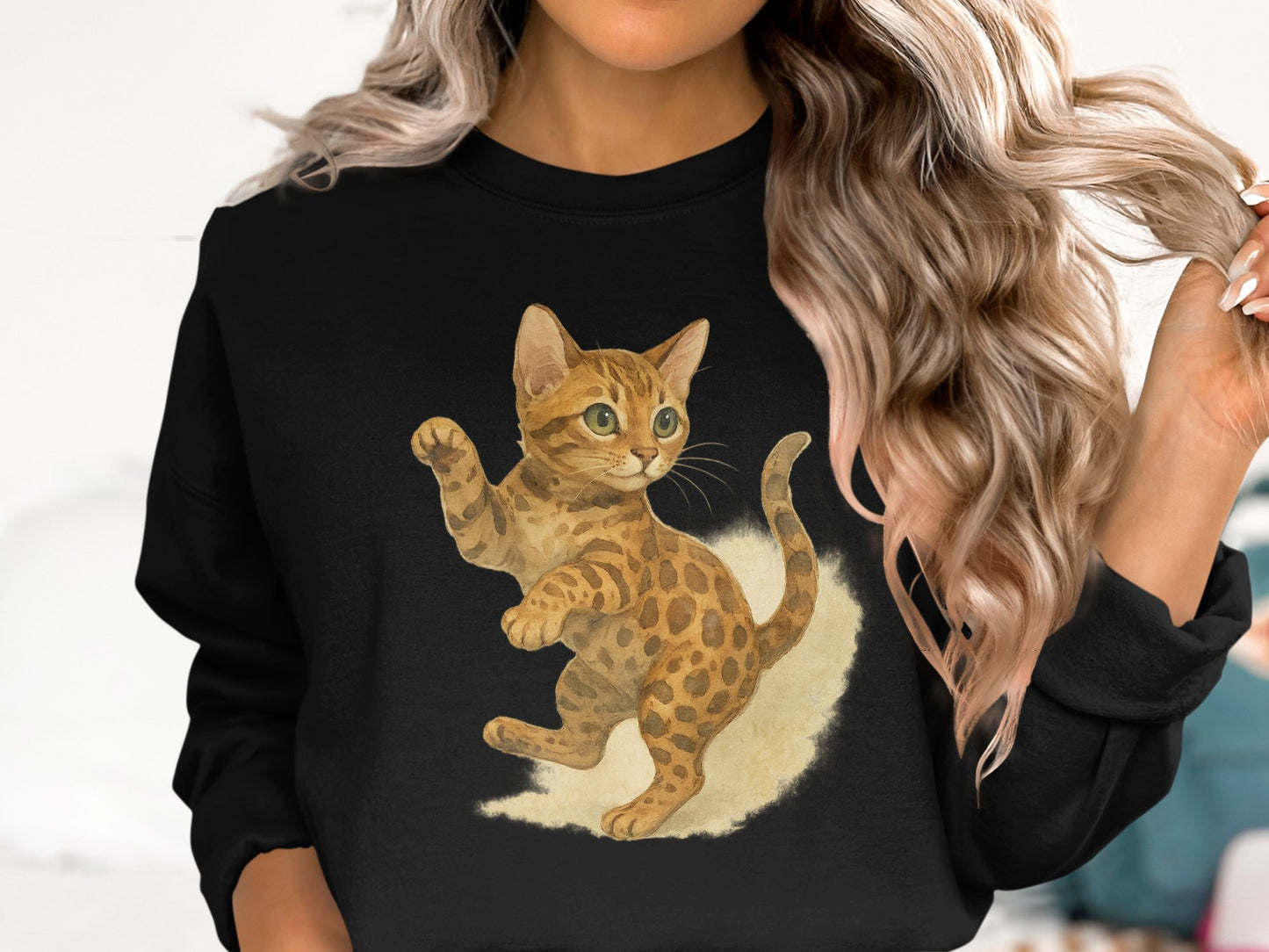 Cute Cartoon Cat Graphic Design Sweatshirt product