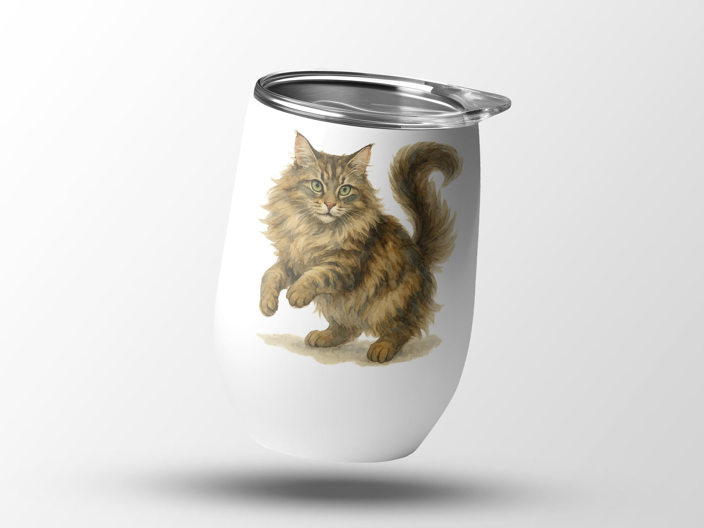 Adorable Fluffy Cat Insulated Tumbler Drinkware Product