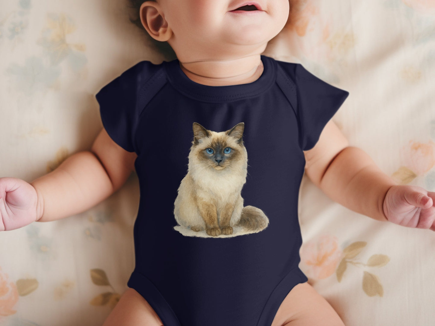 Cute Baby Onesie with Adorable Cat Graphic product type