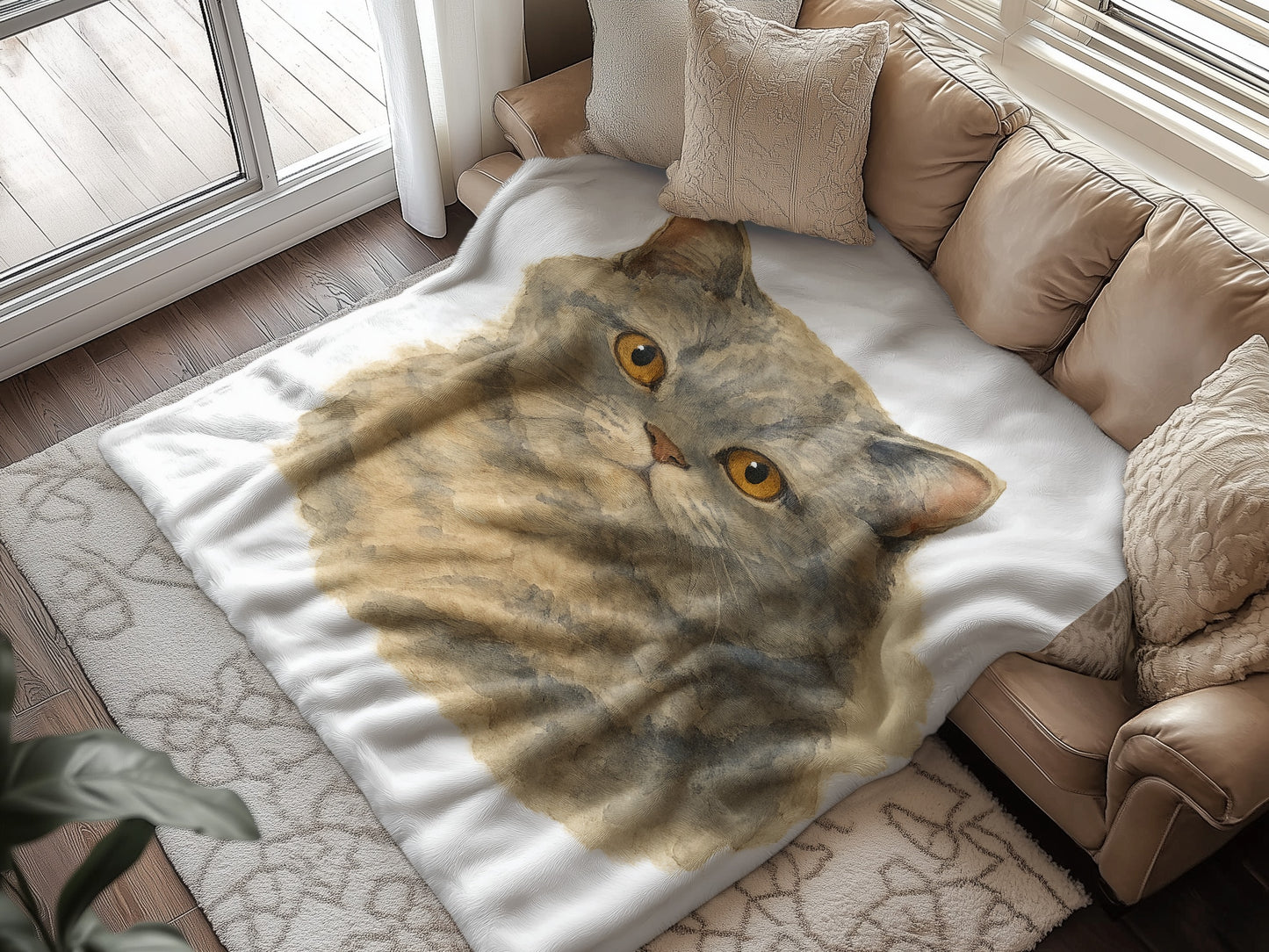 Adorable Cat Print Cozy Fleece Blanket for Home Decor product