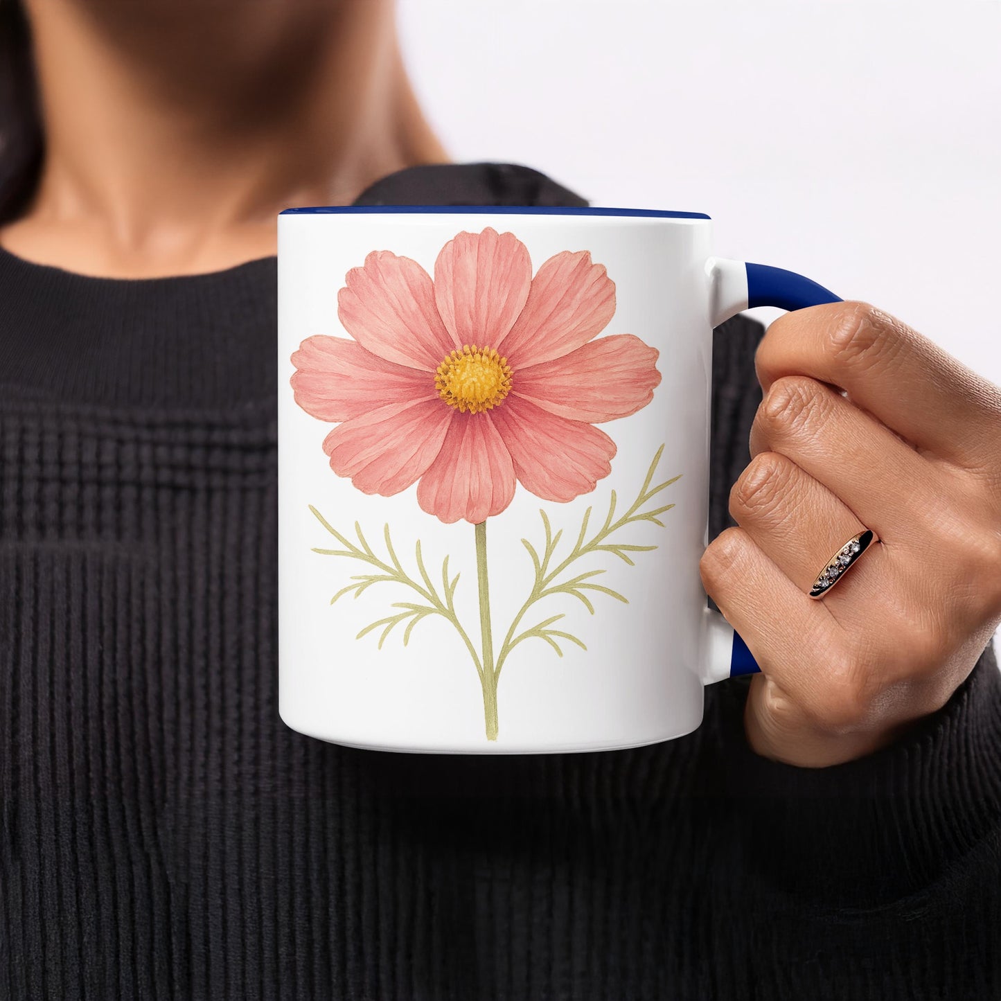 Pink Flower Print Artistic Coffee Mug product type