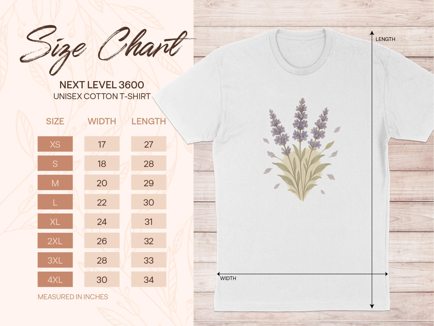 Lavender Floral Graphic Unisex Short Sleeve T-Shirt product