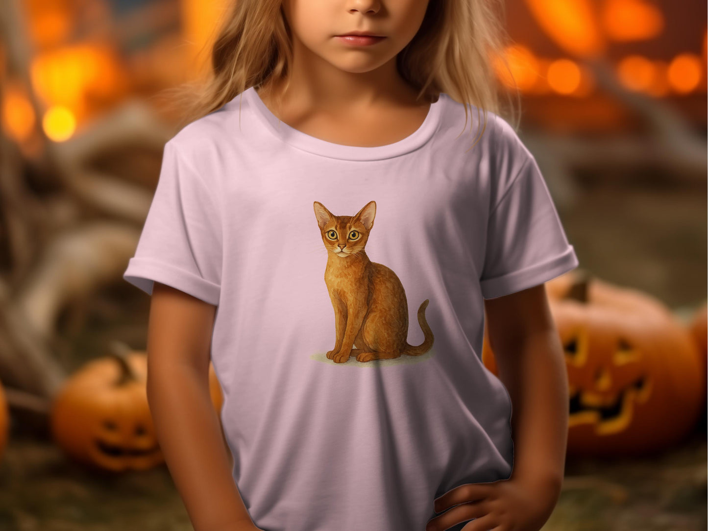 Adorable Cat Print Halloween Themed Kids T-shirt product