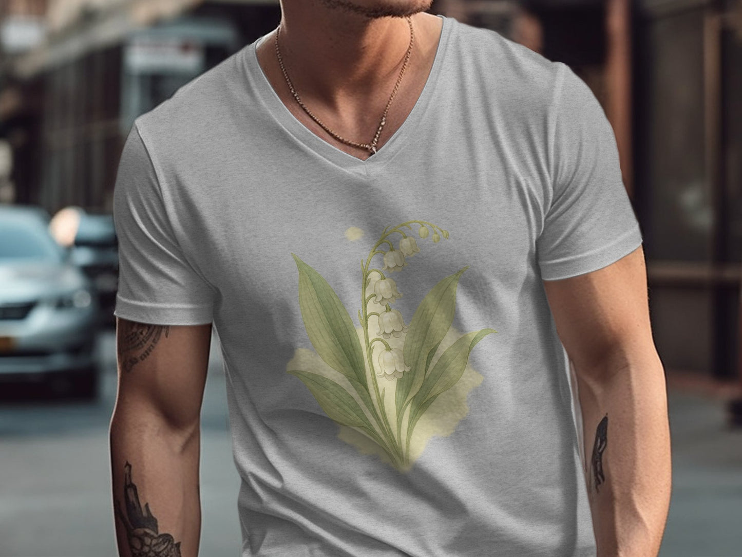 Casual gray shirt with flower illustration product type