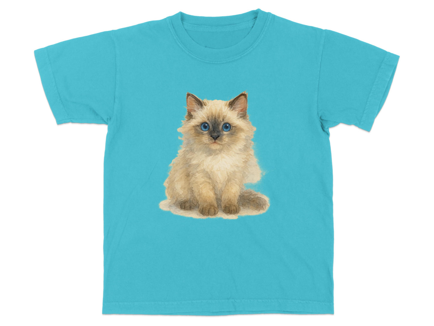 Adorable Fluffy Kitten Design on Kids T-Shirt product