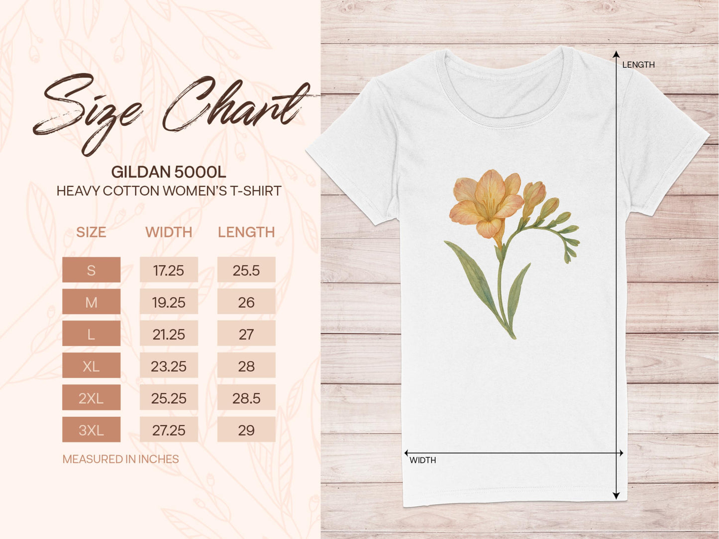 Floral Design Heavy Cotton Women's T-Shirt product