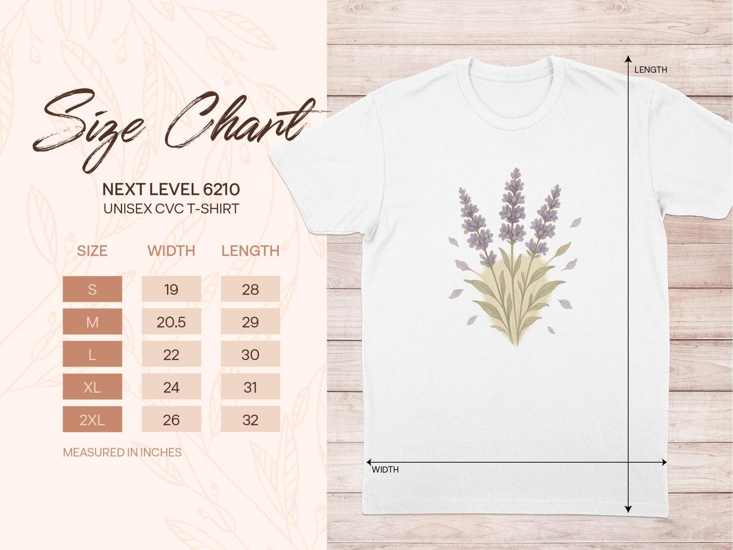 Lavender Floral Design Unisex CVC T-Shirt Graphic product
