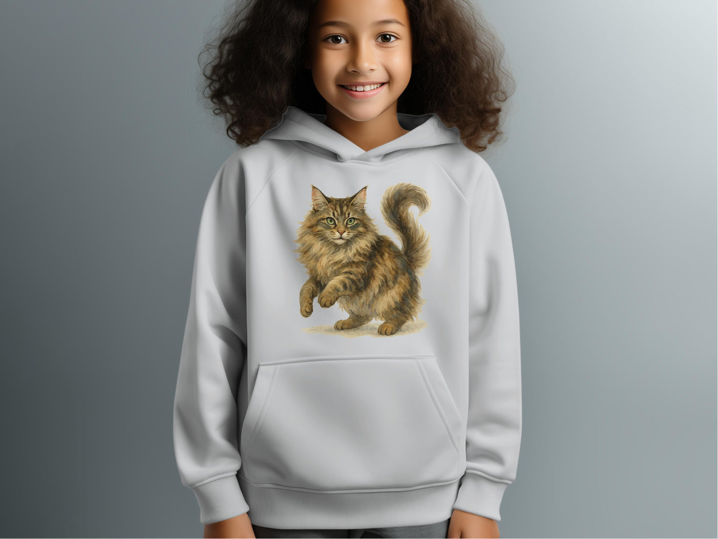 Adorable Cat Printed Hoodie for Stylish Kids product type