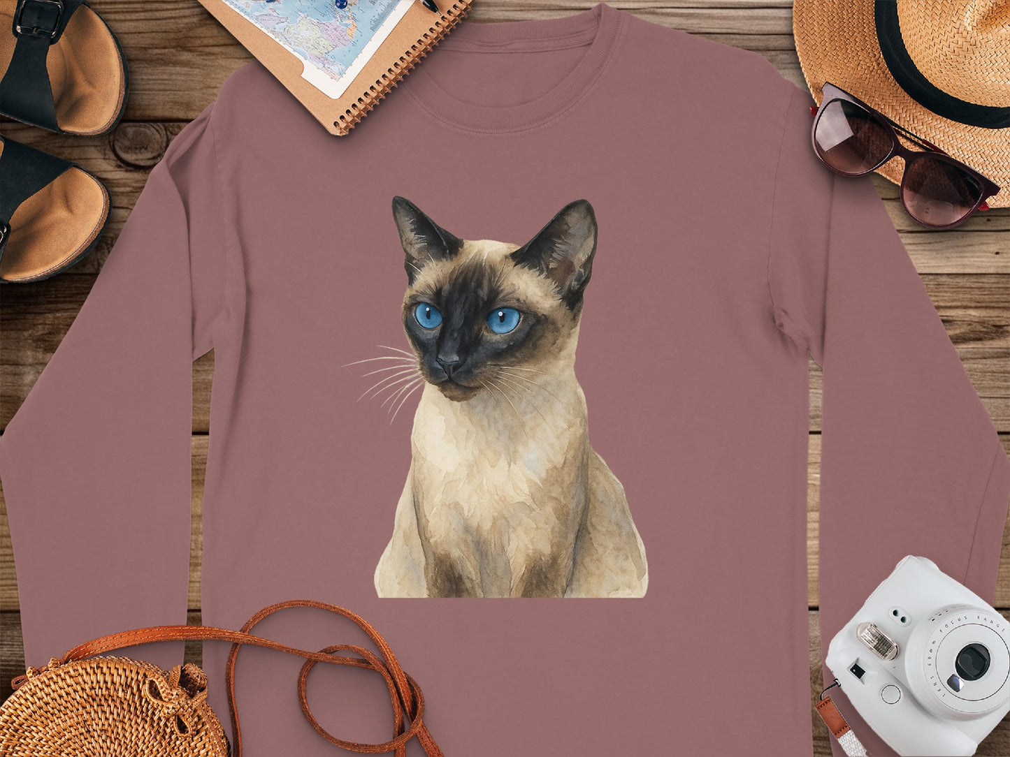 Siamese Cat Graphic Long Sleeve Shirt product