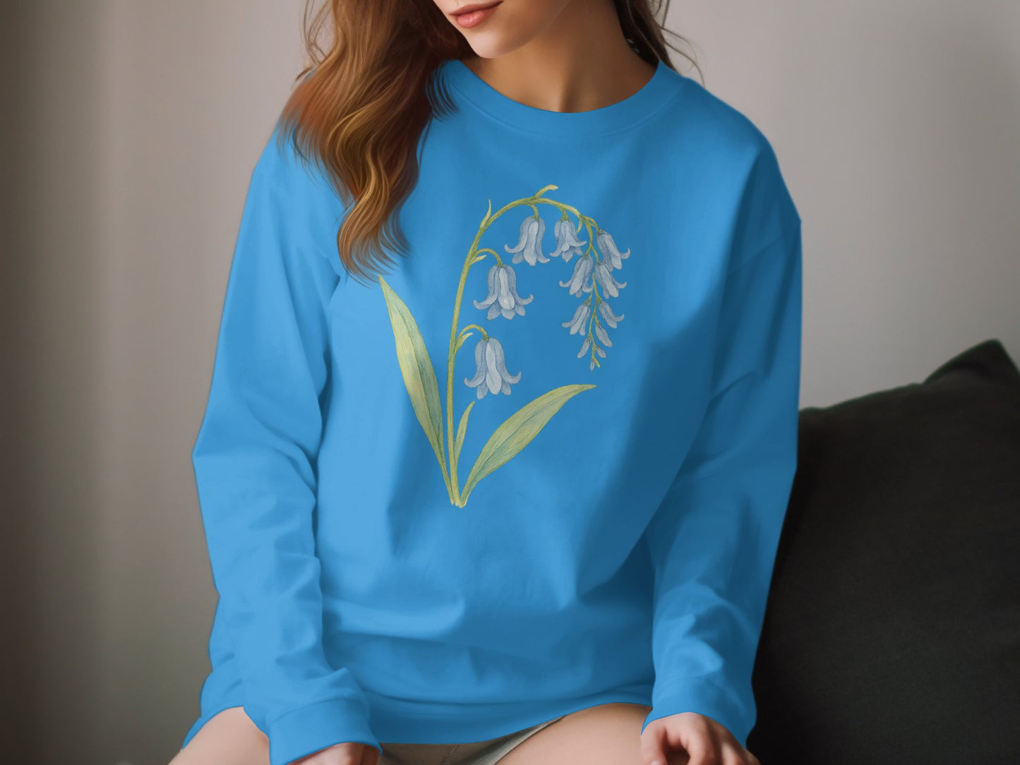 Blue Sweatshirt with Beautiful Floral Design product