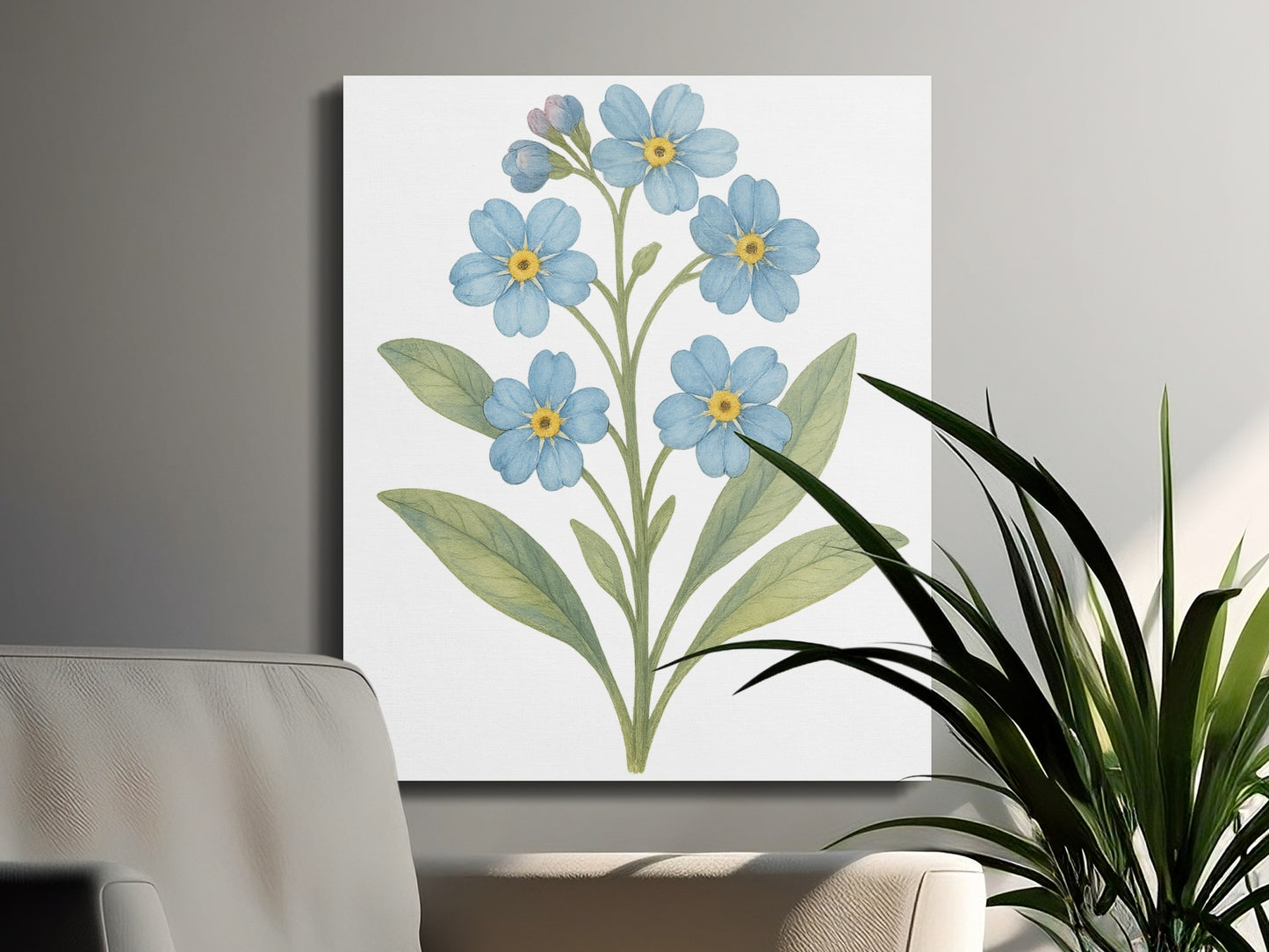 Blue Flower Botanical Wall Art Print product type