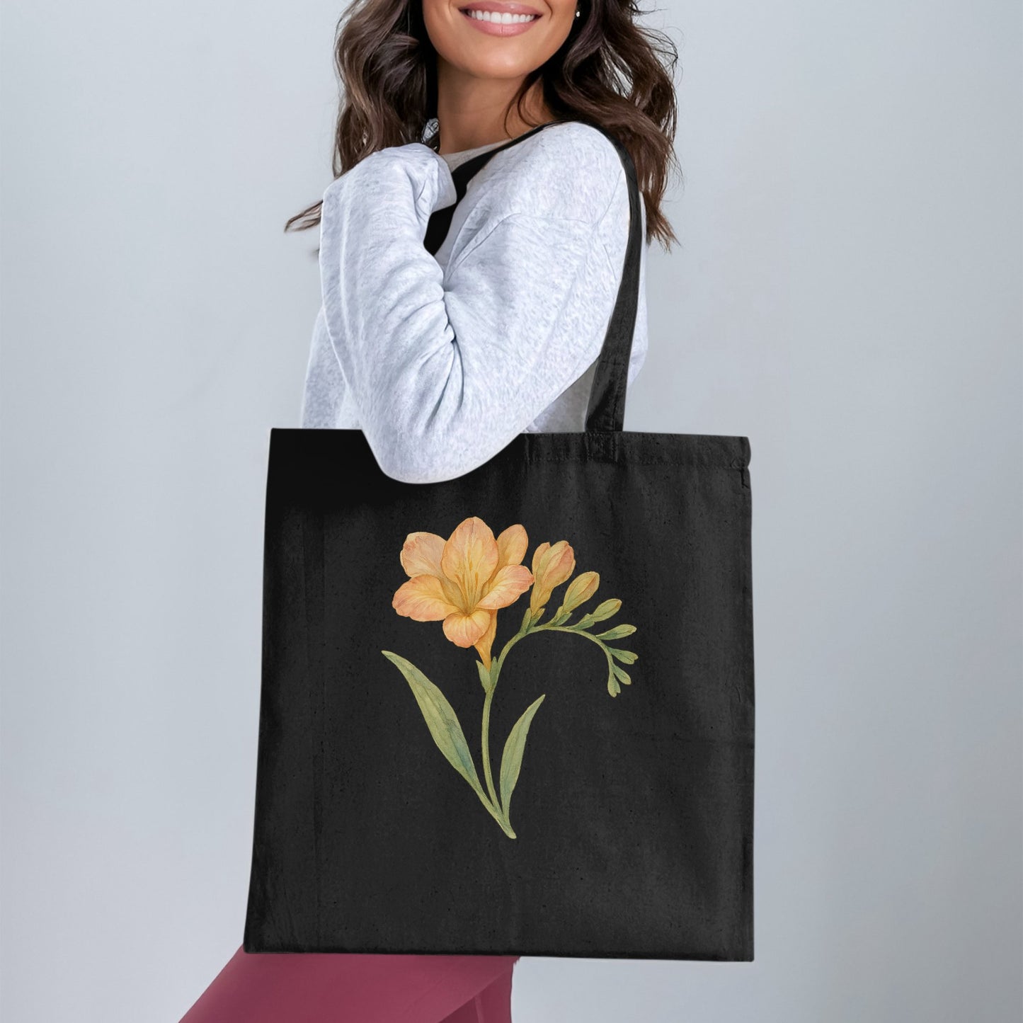 Yellow Floral Design Reusable Bag product