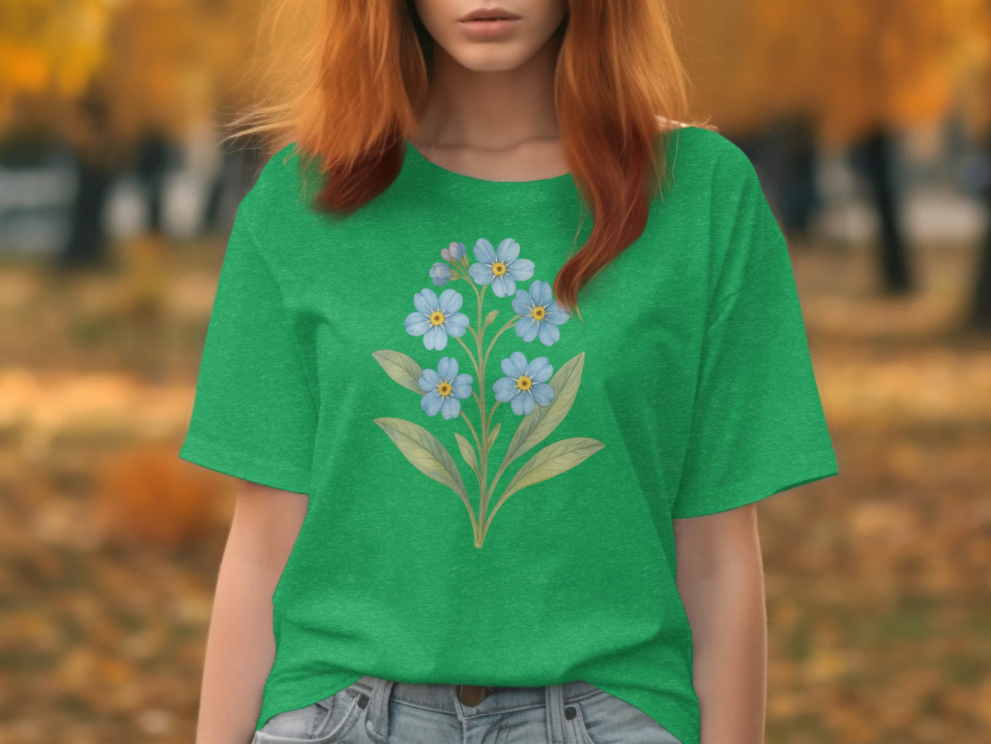 Floral Graphic Green and Blue Women's Shirt product
