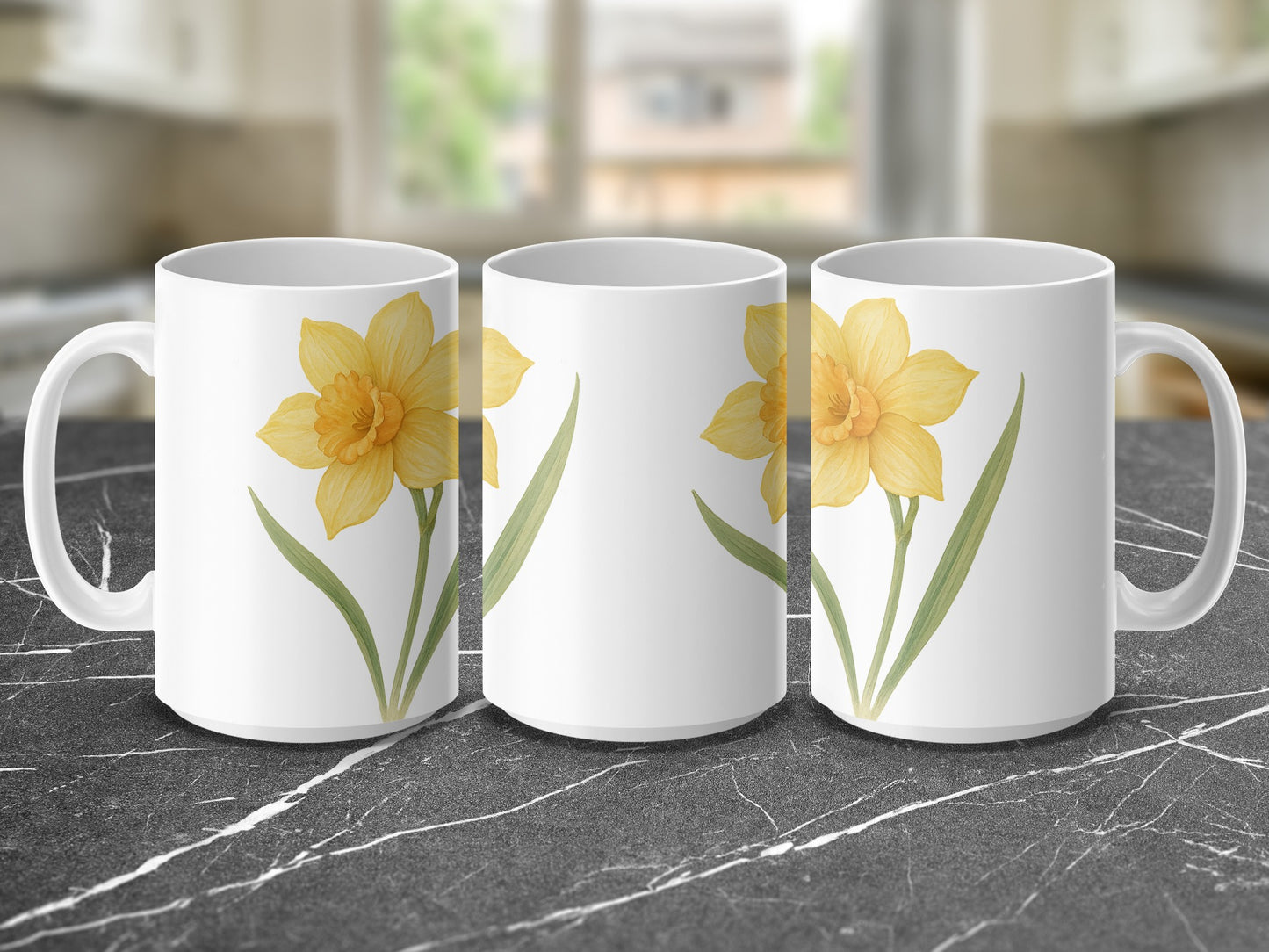 Beautiful Yellow Flower Design Ceramic Mug product
