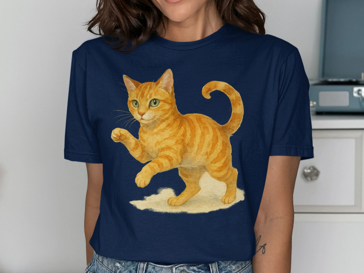 Orange Tabby Cat Design Short Sleeve T-Shirt product type