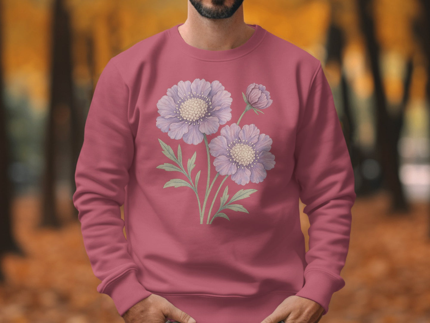 Lovely Purple Floral Design Sweatshirt product type