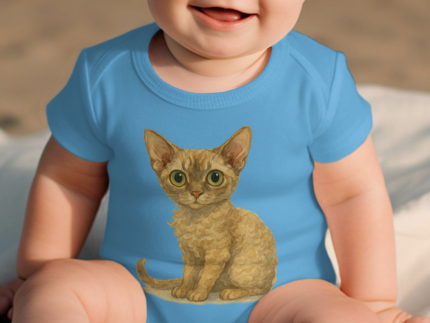 Adorable Cat Print Illustrated Infant Product
