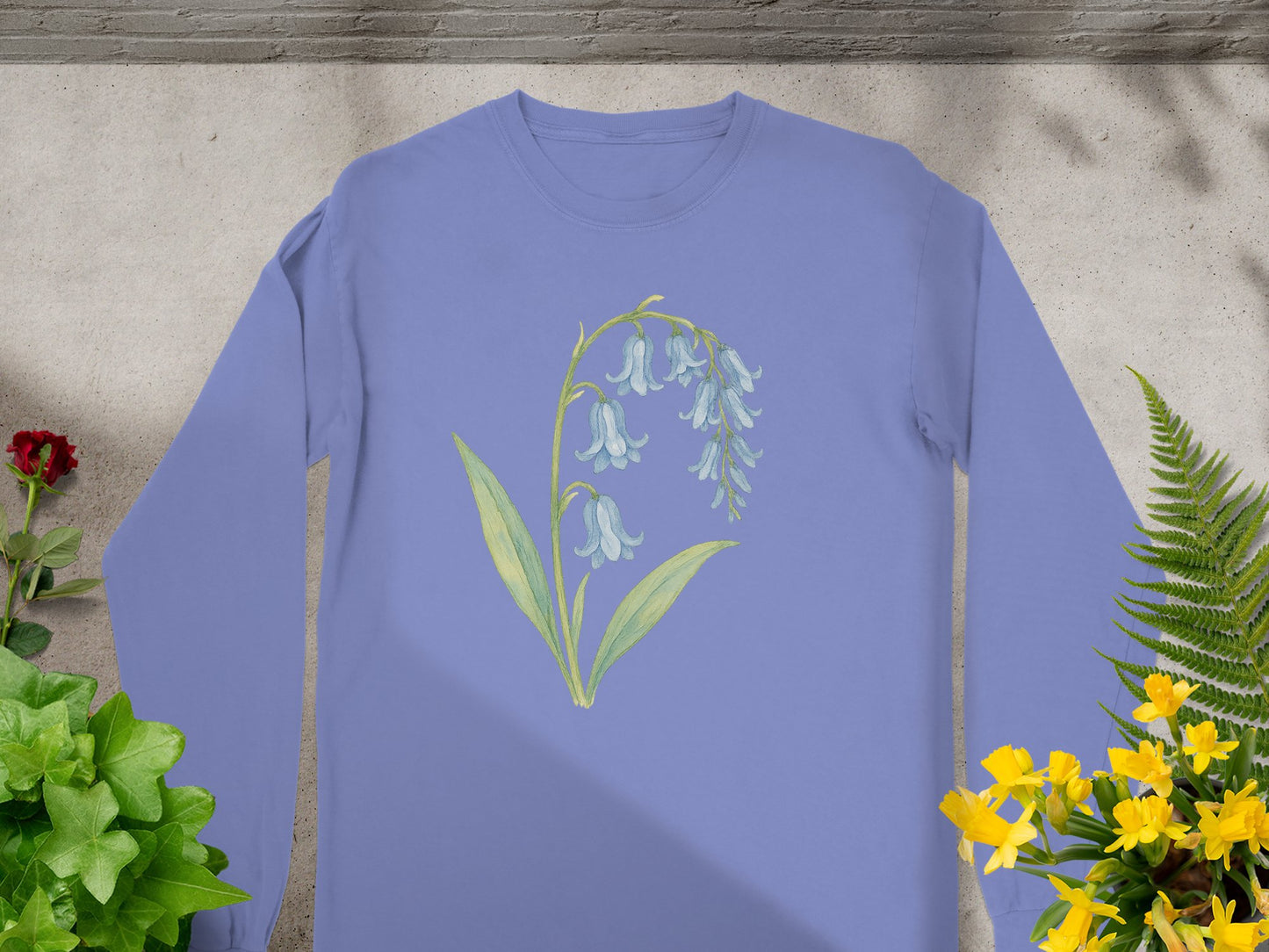 Bluebell Flower Design Botanical Art Long Sleeve Shirt product