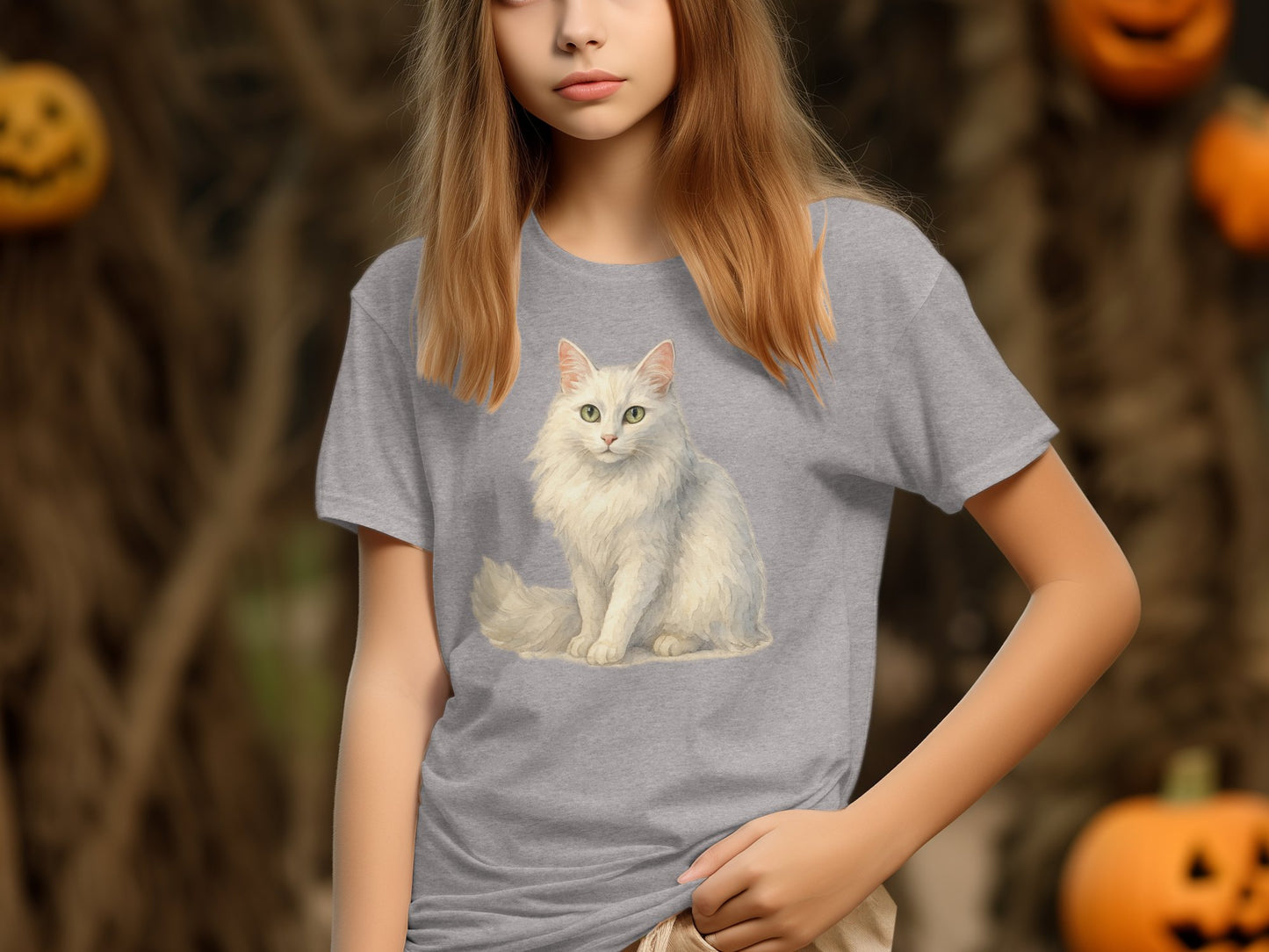 Cute Cat Graphic Halloween Theme Tops product