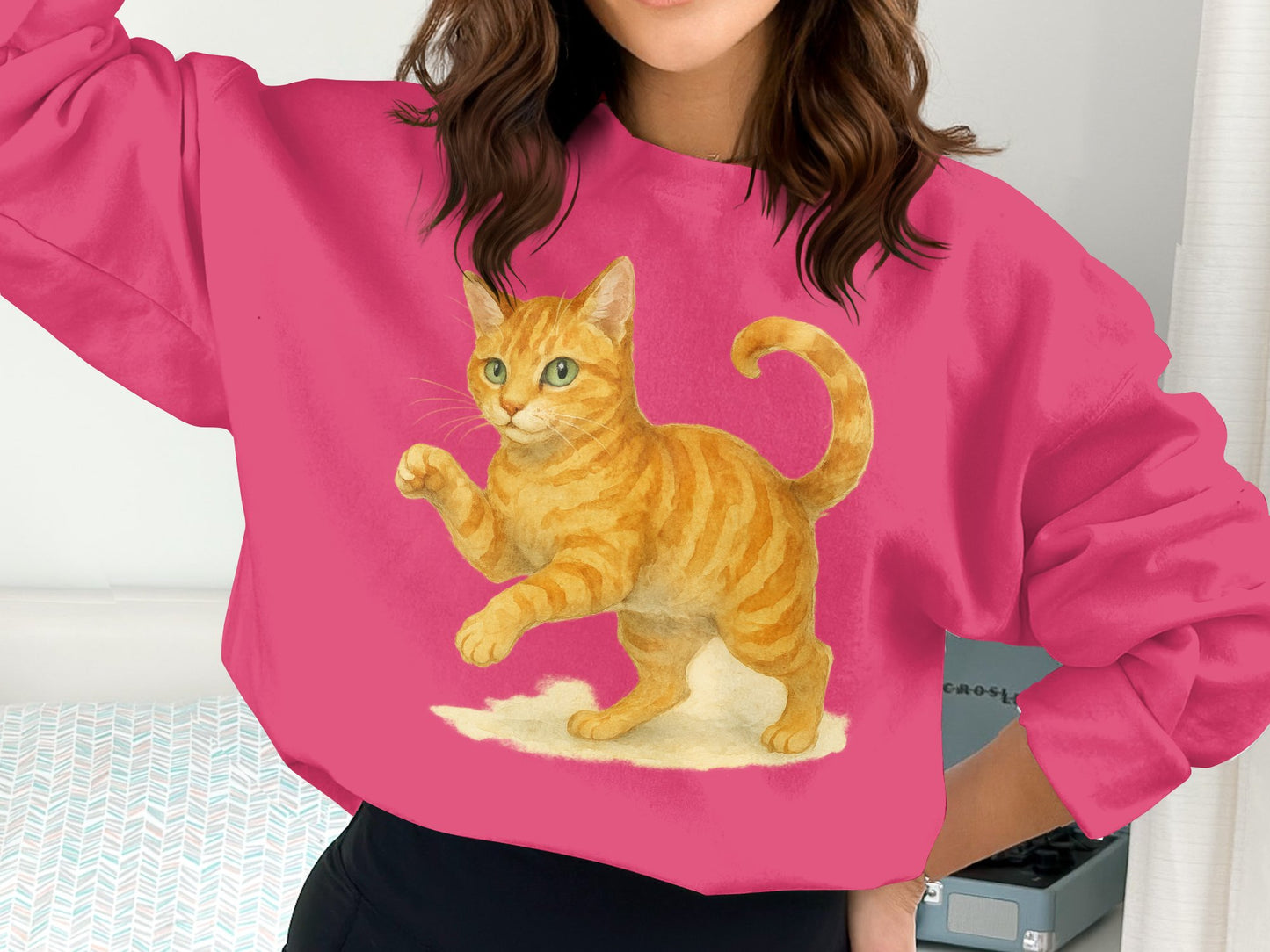 Playful Orange Tabby Cat Design Sweatshirt Product