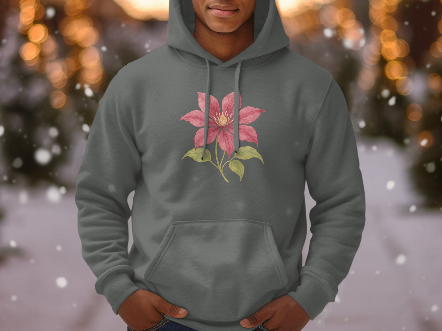 Winter Floral Printed Graphic Hoodie product