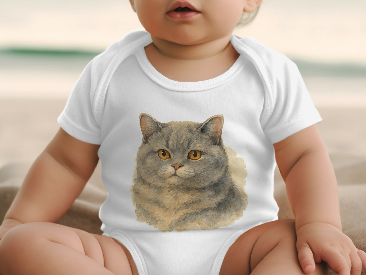 Cute Baby Bodysuit with Adorable Cat Print product type