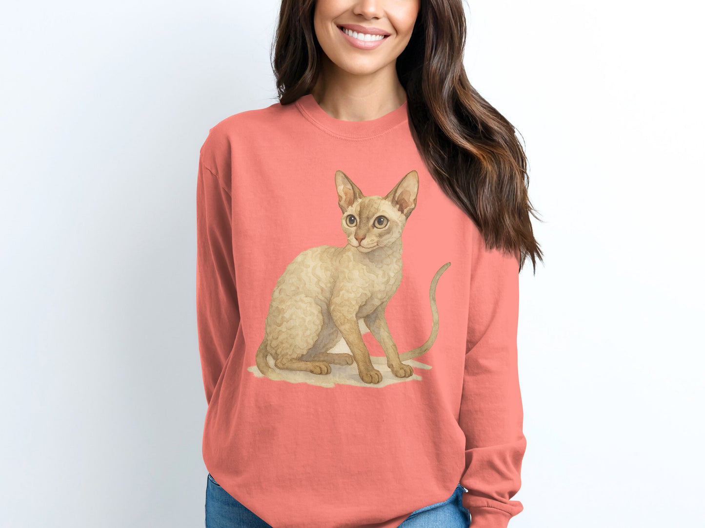 Adorable Cat Print Long Sleeve Shirt product